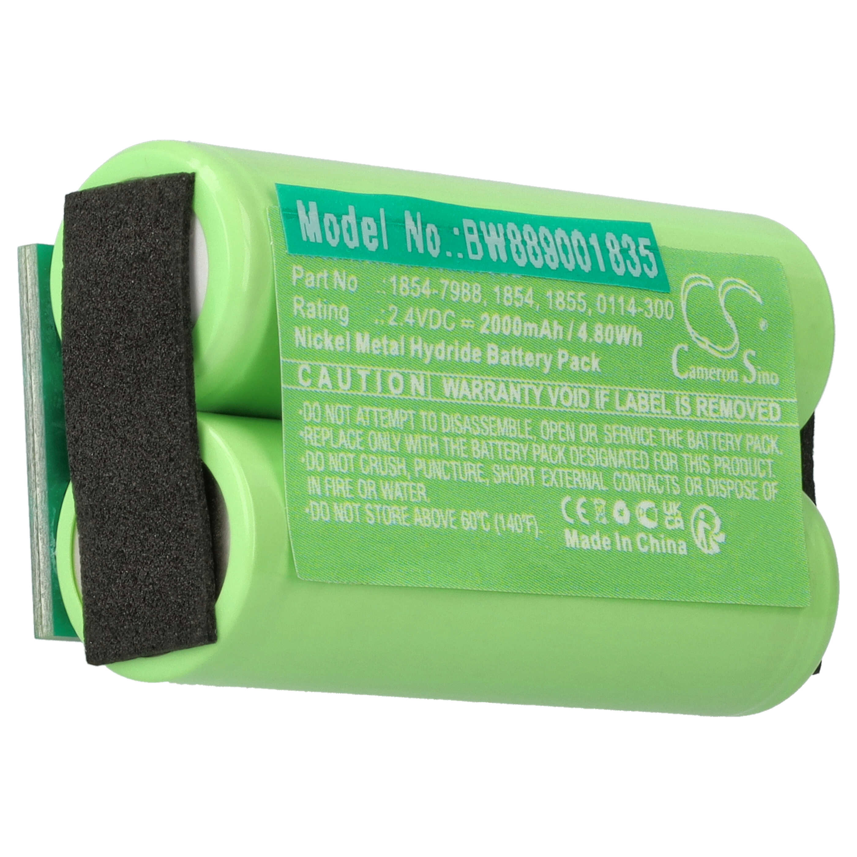 Batteria per rasoio sostituisce Wahl 1854-7988, 0114-300, 1855, 1854 - 2000mAh 2,4V NiMH