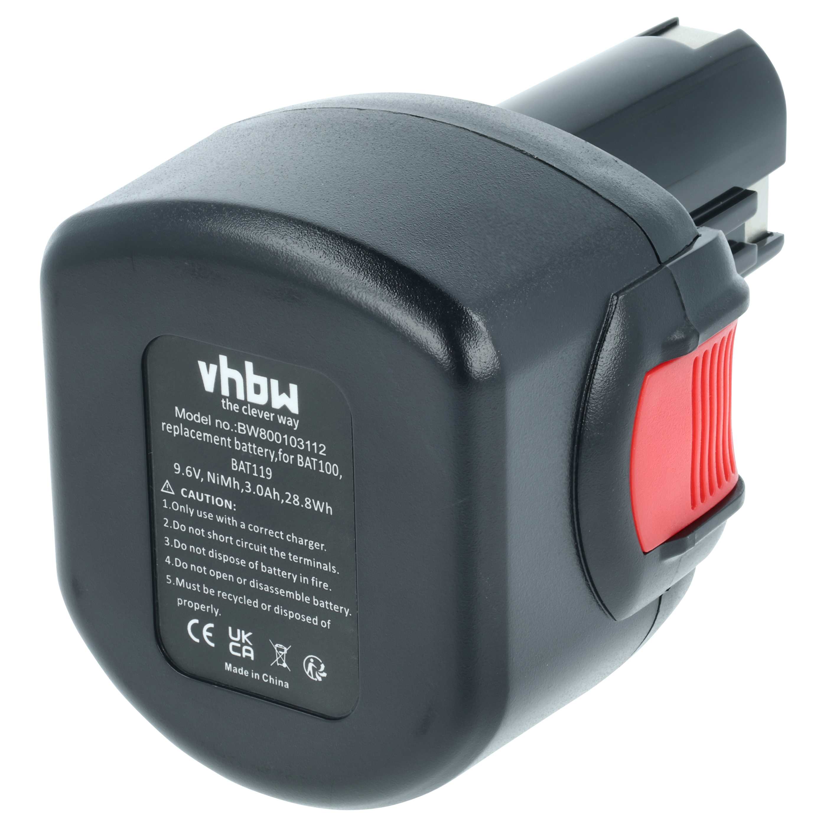 Batteria sostituisce Bosch 2 607 335 260, 2 607 001 380, 2 607 335 260 per attrezzo - 3Ah 9,6V NiMH
