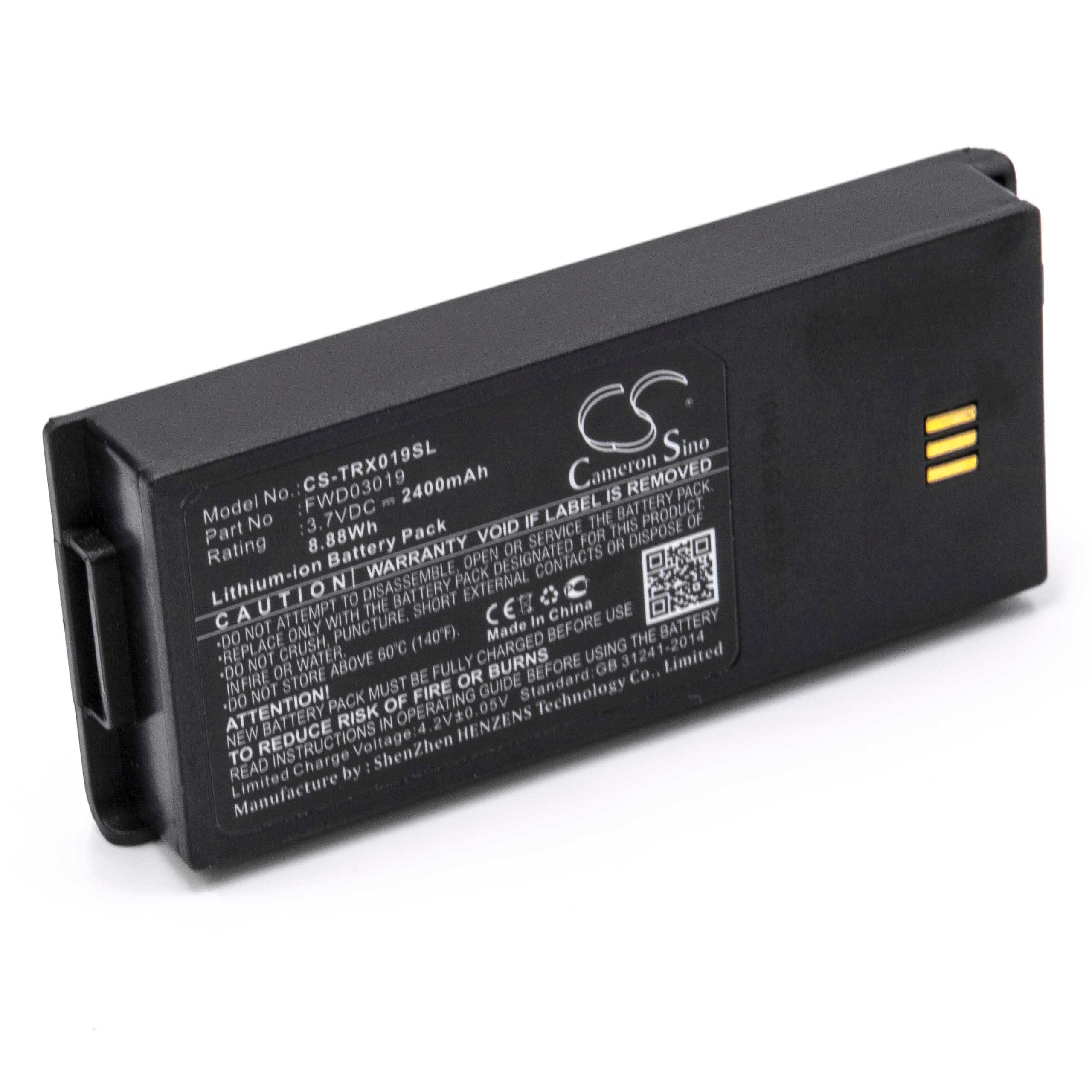 Batterie remplace Thuraya FWD03019, FWD02223 pour téléphone portable satellite - 2400mAh, 3,7V, Li-ion