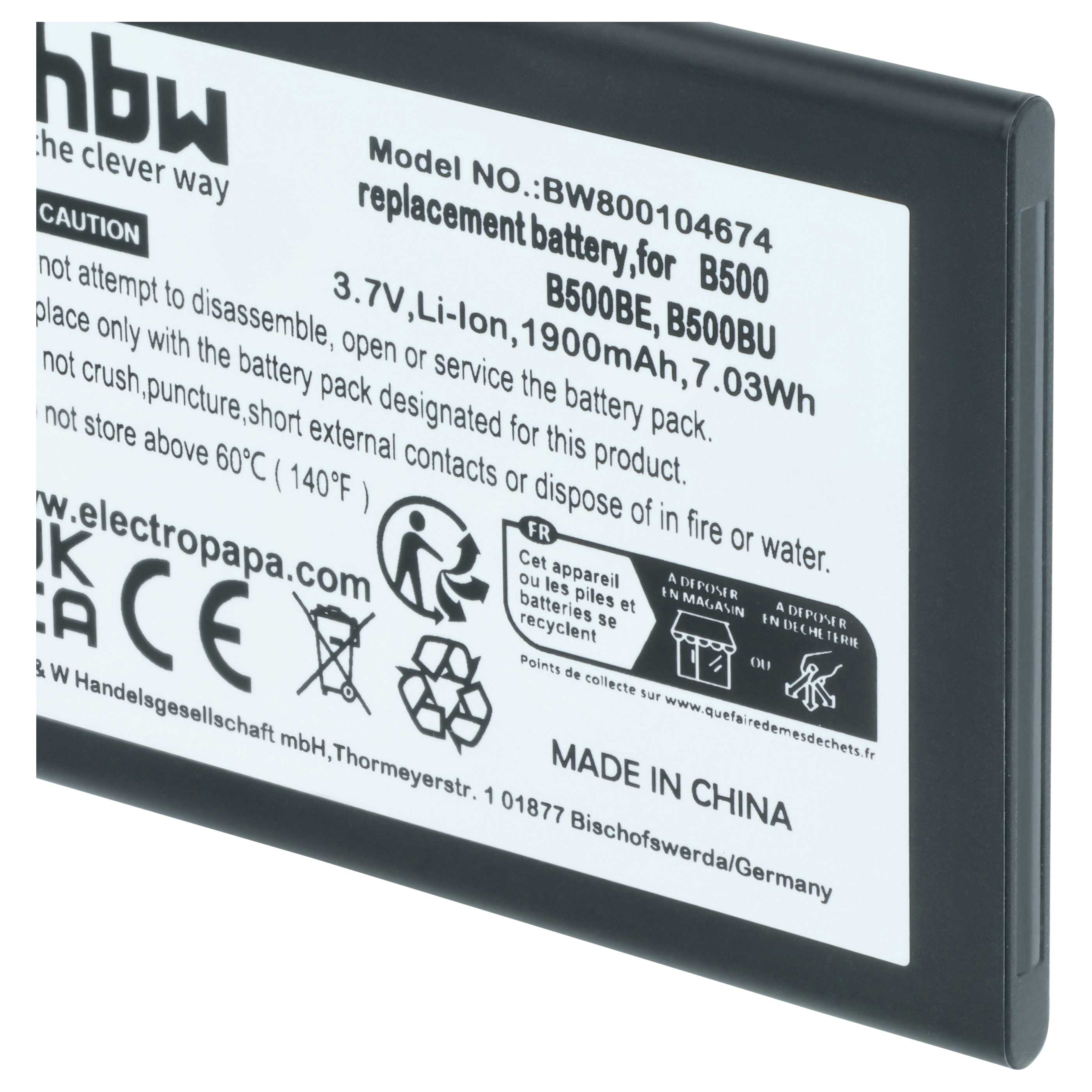 Akumulator do telefonu smartfona zamiennik Samsung B500BE, B500, B500BU - 1900 mAh 3,7 V Li-Ion
