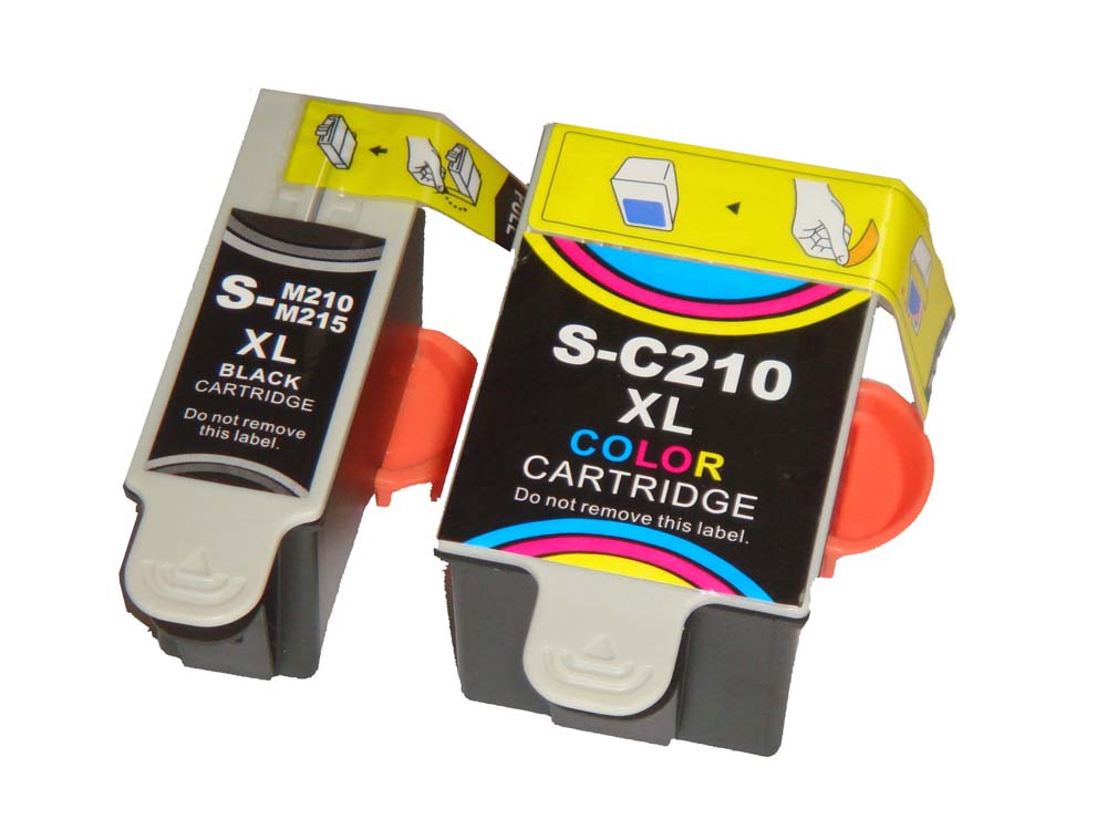 Set de 2x cartuchos de tinta reemplaza Samsung INK-M210 para impresora - B/C/M/Y 56 ml + chip