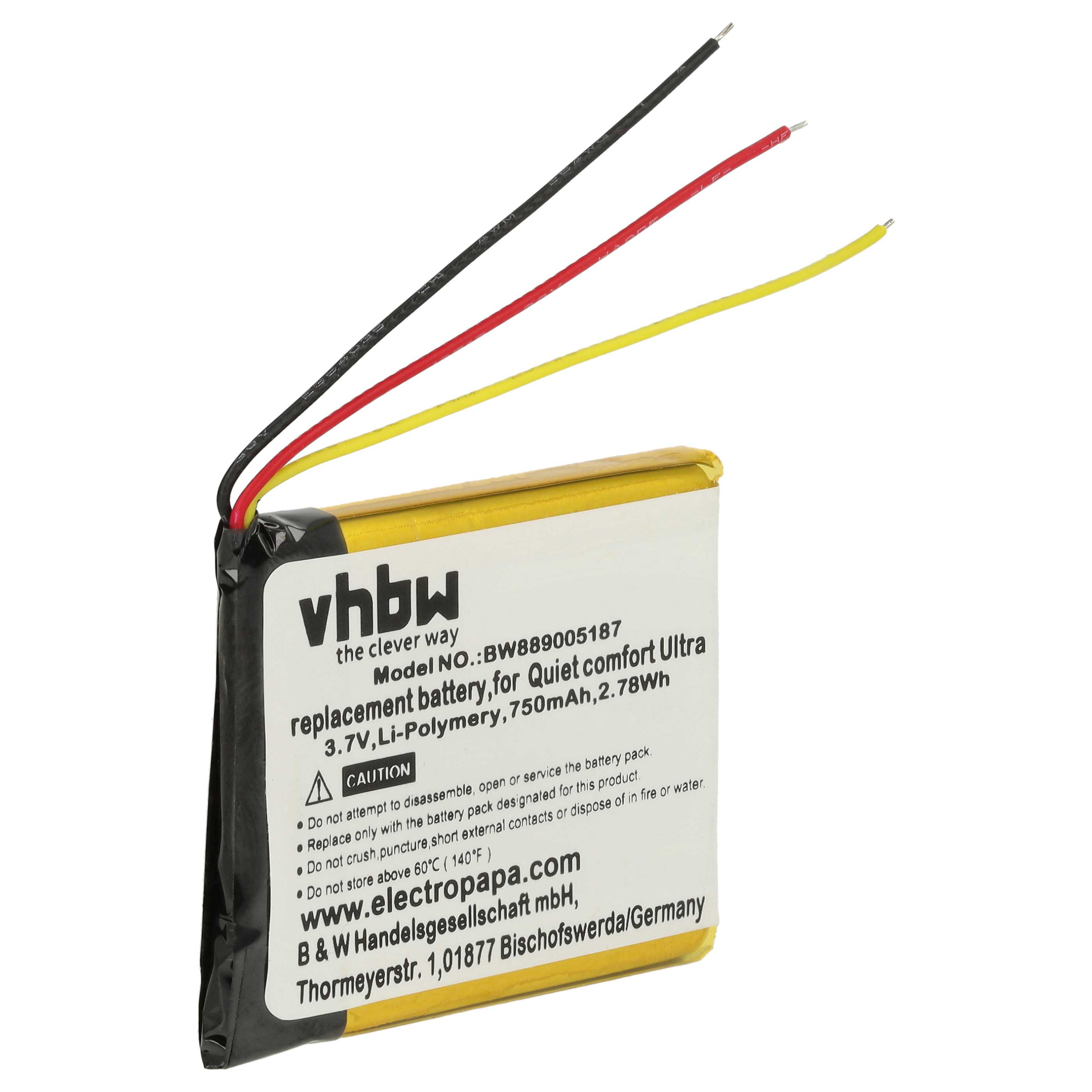 Akumulator do słuchawek bezprzewodowych Bose Quiet Comfort Ultra - 750 mAh 3,7 V LiPo