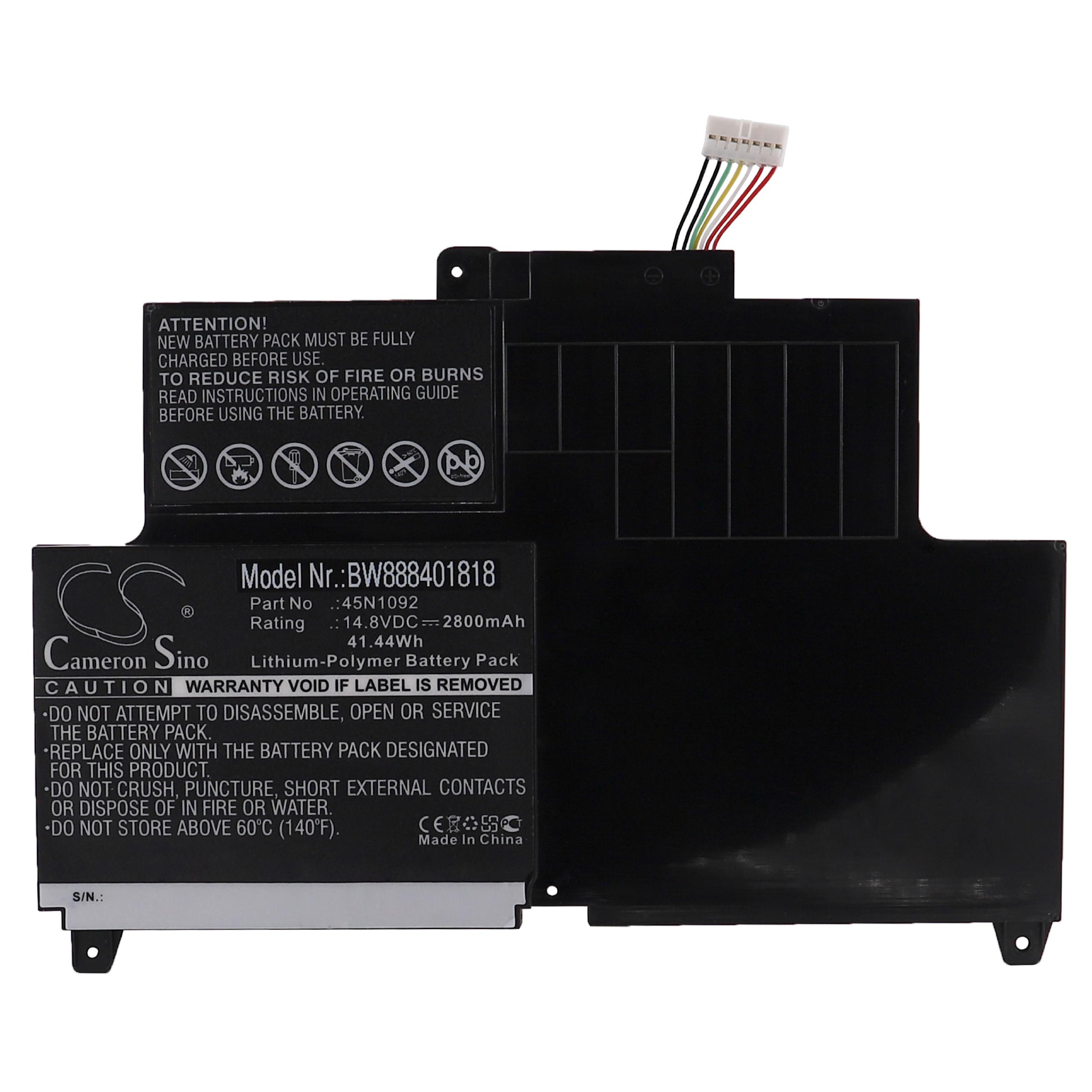 Notebook Battery Replacement for Lenovo 45N1095, 45N1094, 45N1093, 45N1092 - 2800mAh 14.8V Li-polymer