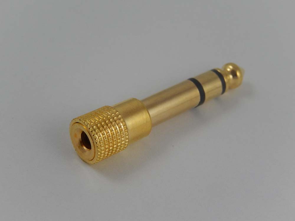 vhbw Adaptador estéreo jack (hembra) de 3,5 mm a jack (macho) 6,35 mm auriculares, micrófonos, cascos - metal 