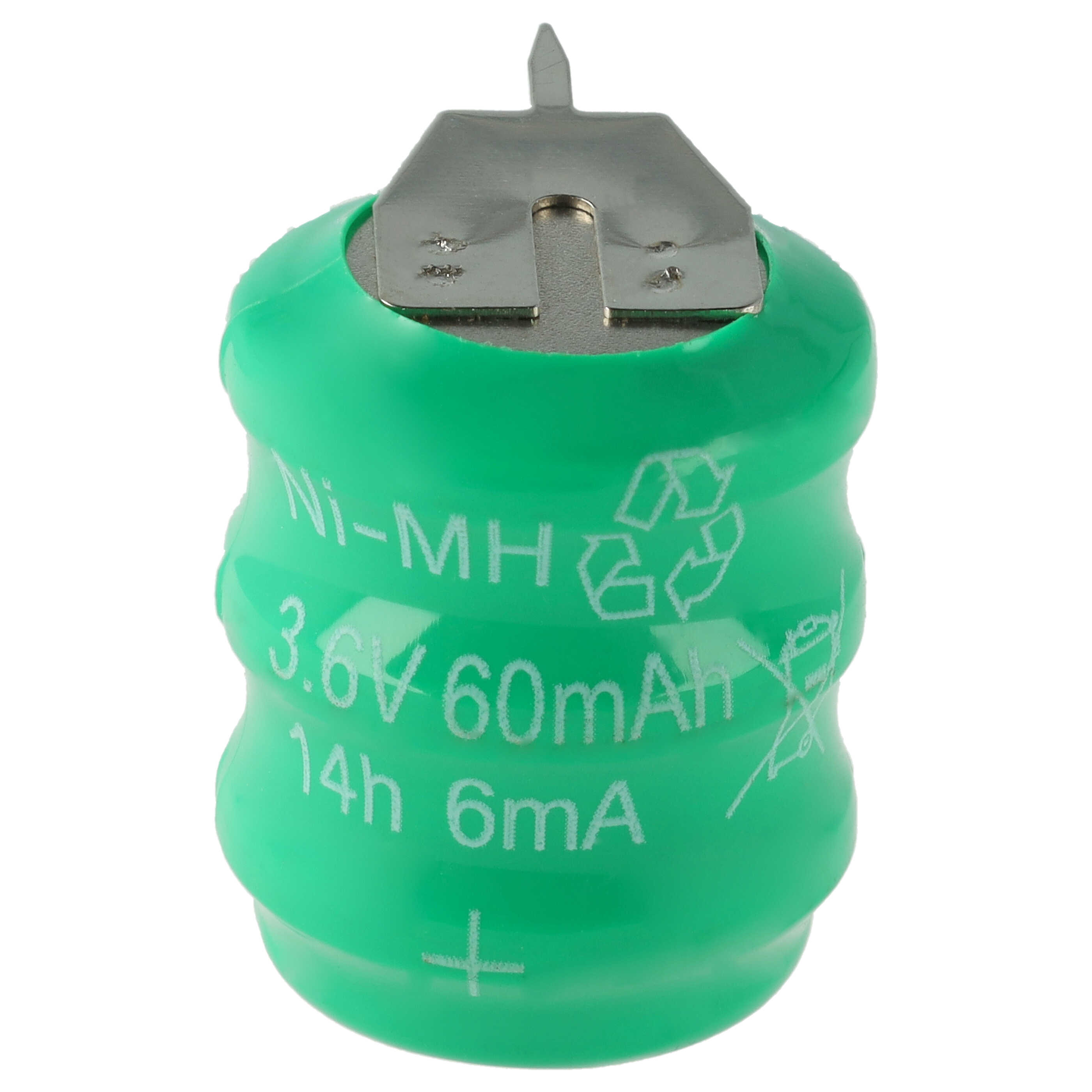Akumulator guzikowy typ 3/V80H 3 pin do modeli, lamp solarnych itp. zamiennik 3/V80H - 60 mAh 3,6 V NiMH