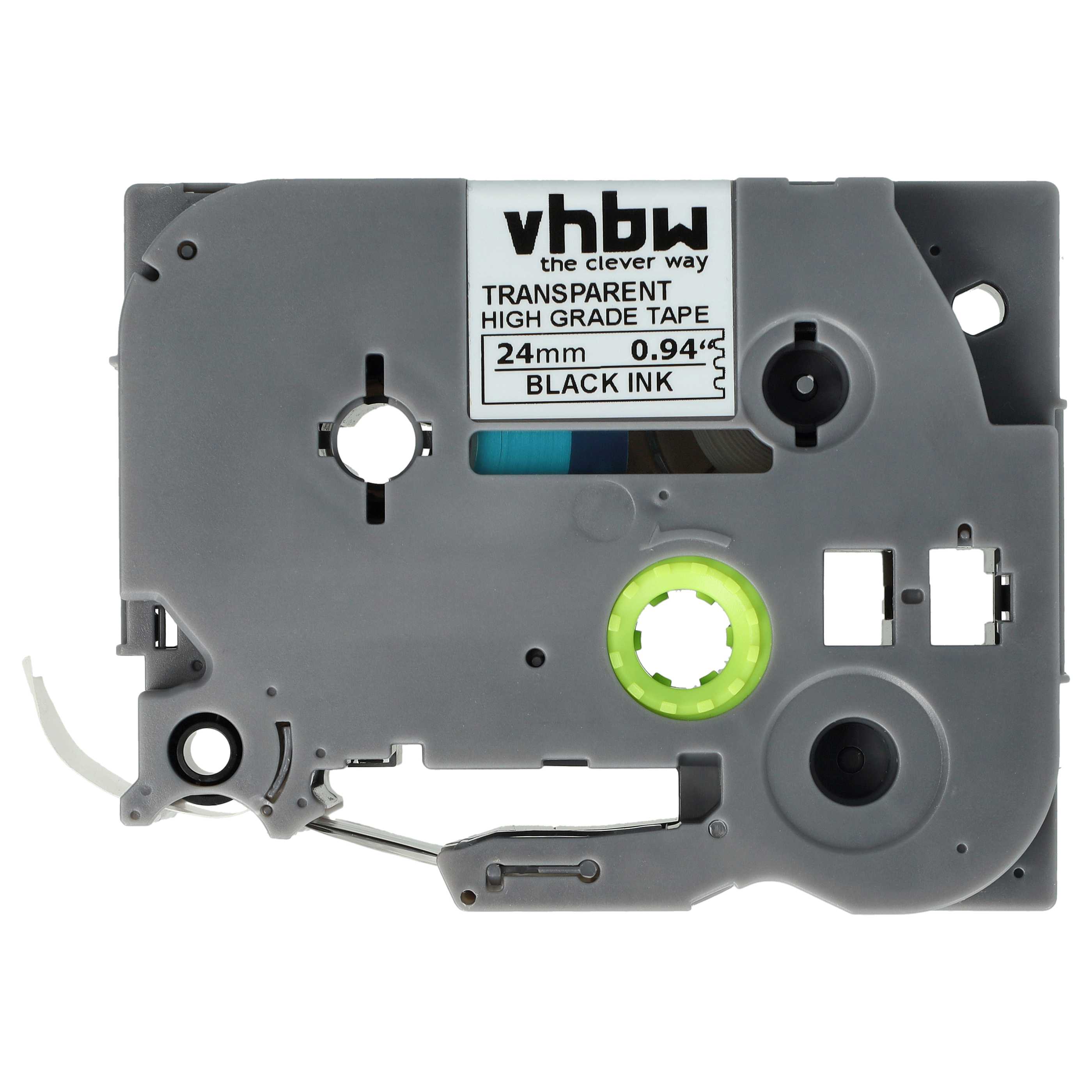 Label Tape as Replacement for Brother HGES151, AHe-S151, HGE-S151 - 24 mm Black to Transparent
