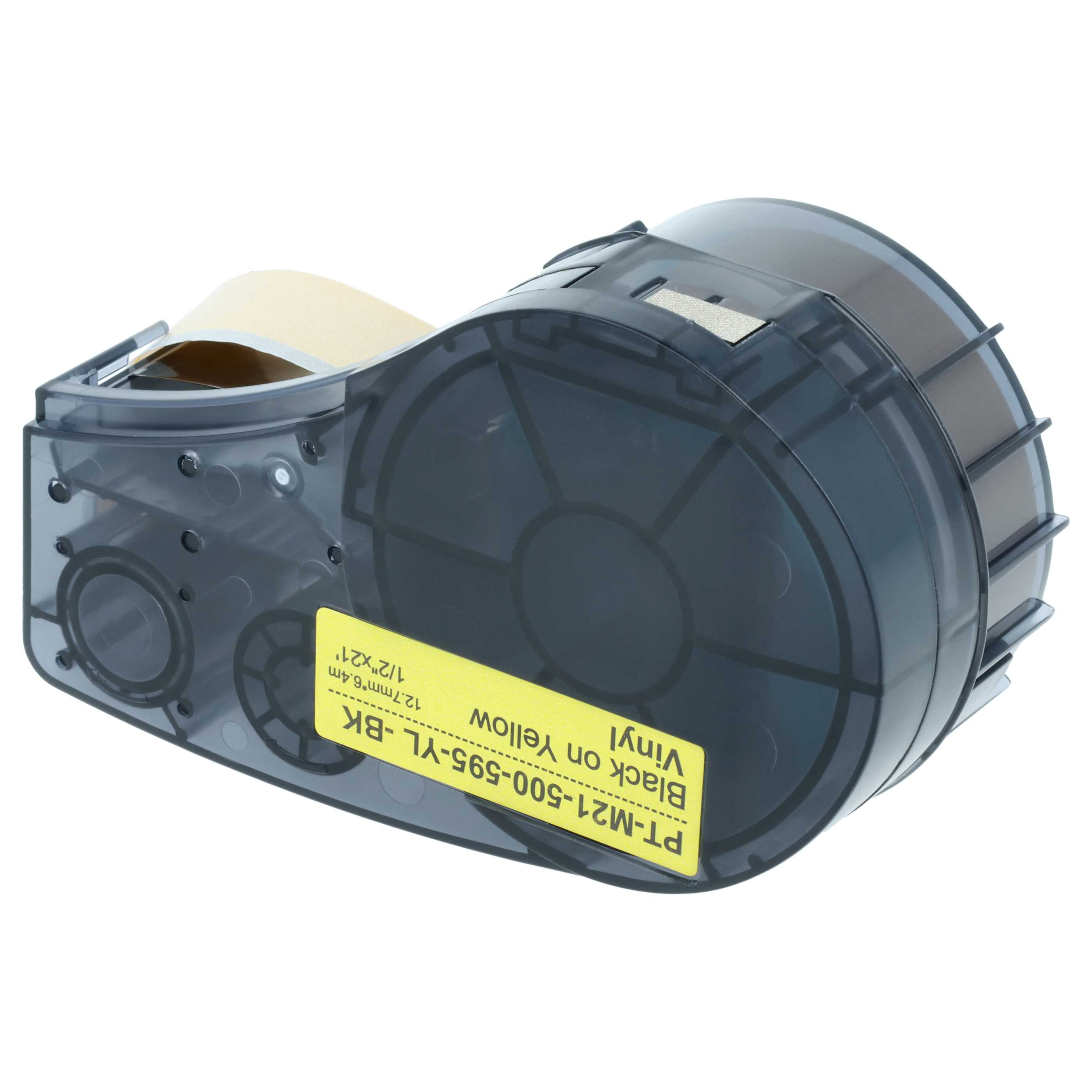 5x Cassetta nastro sostituisce Brady M21-500-595-YL per etichettatrice 12,7mm nero - giallo, vinile
