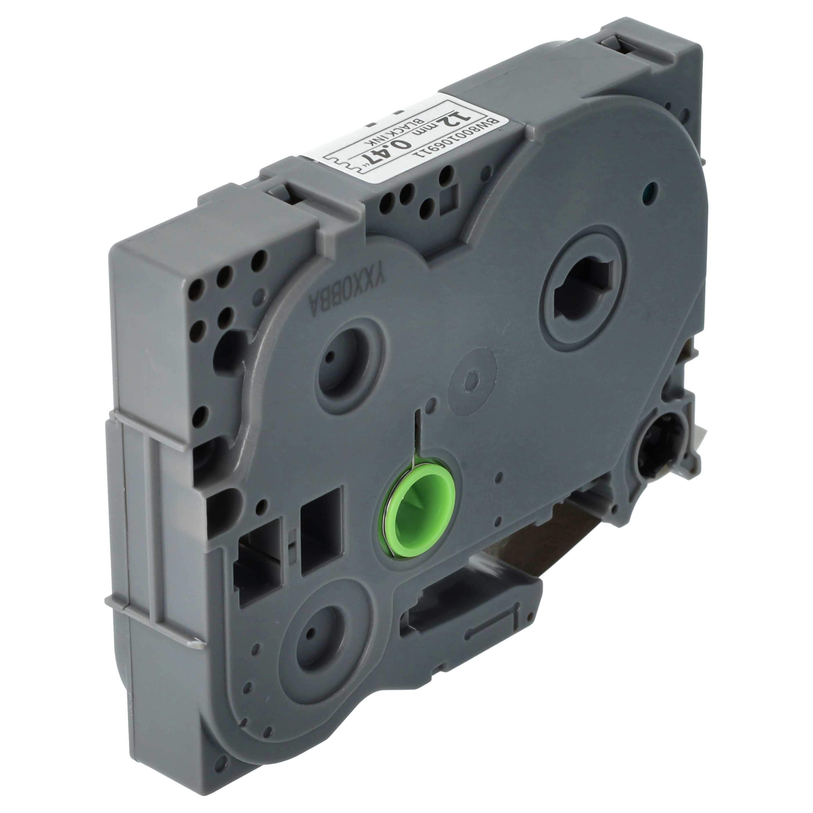 5x Label Tape replaces Brother TZE-FX231, TZ-FX231 - 12 mm Black to White, Flexible