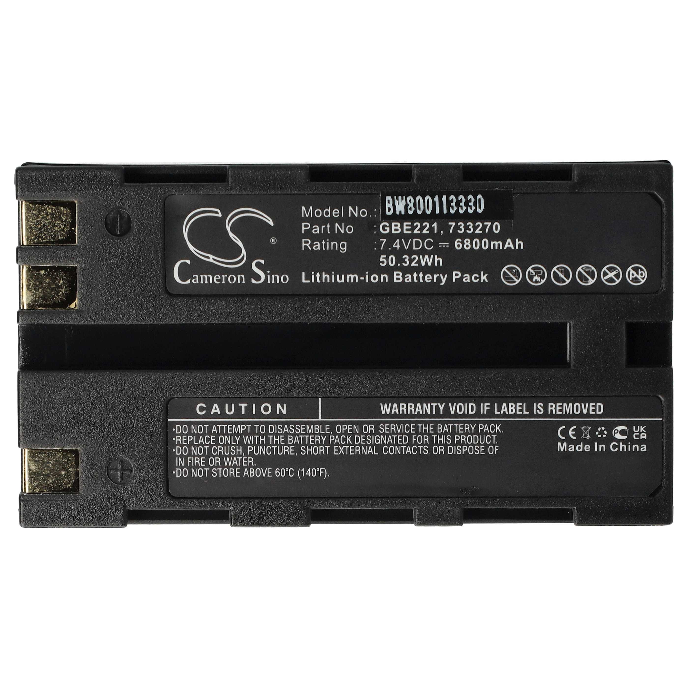 Batería reemplaza Geomax ZBA200, ZBA400 para dispositivo medición (6800 mAh, 7,4 V, Li-Ion)
