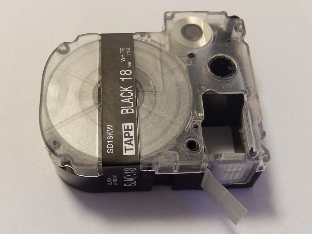 Cassette à ruban remplace Epson LC-5BWV - 18mm lettrage Blanc ruban Noir