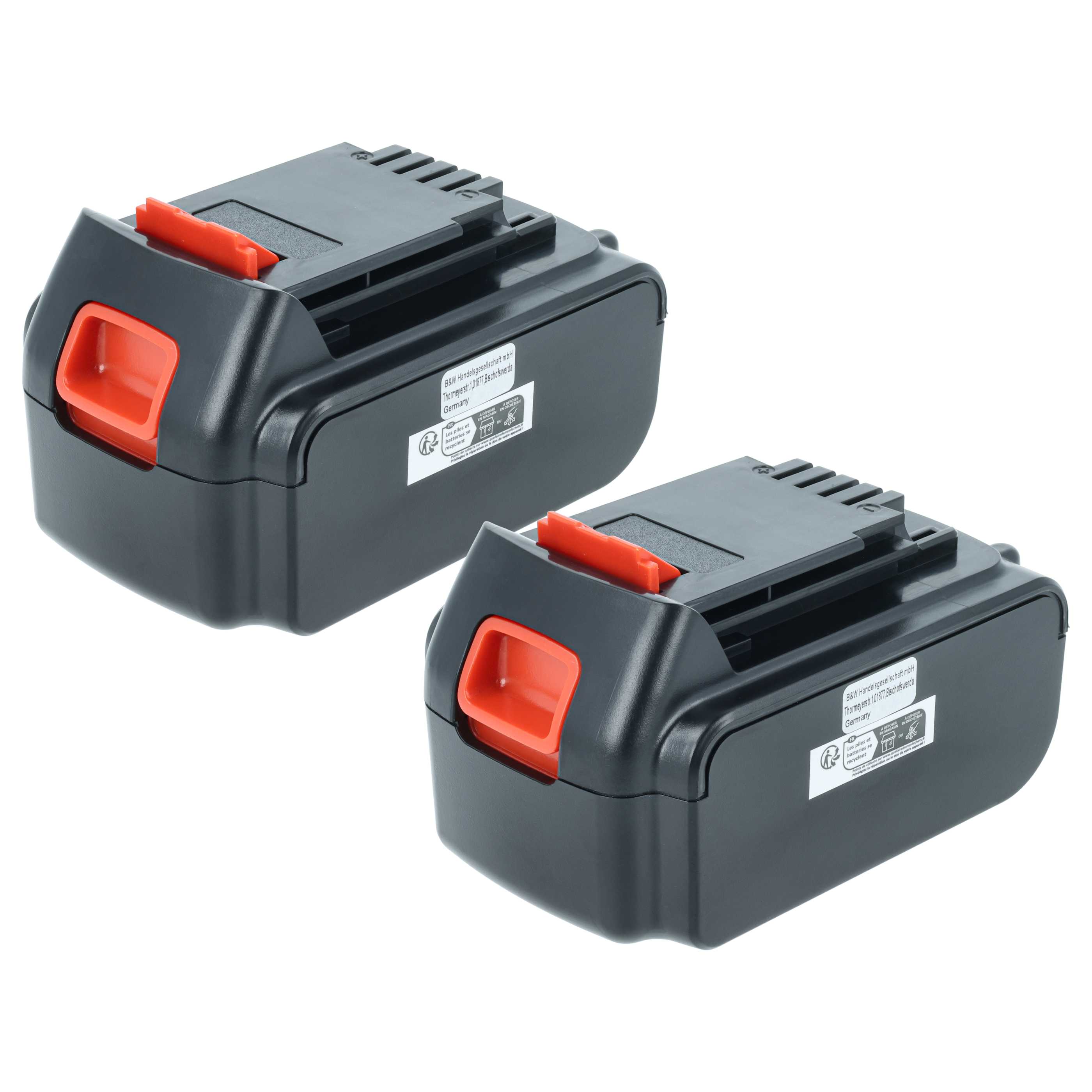 2x Battery replaces Black & Decker LBXR20, LBX20, LB20, LB2X4020 Electric Power Tool - 4000 mAh, 20 V, Li-Ion