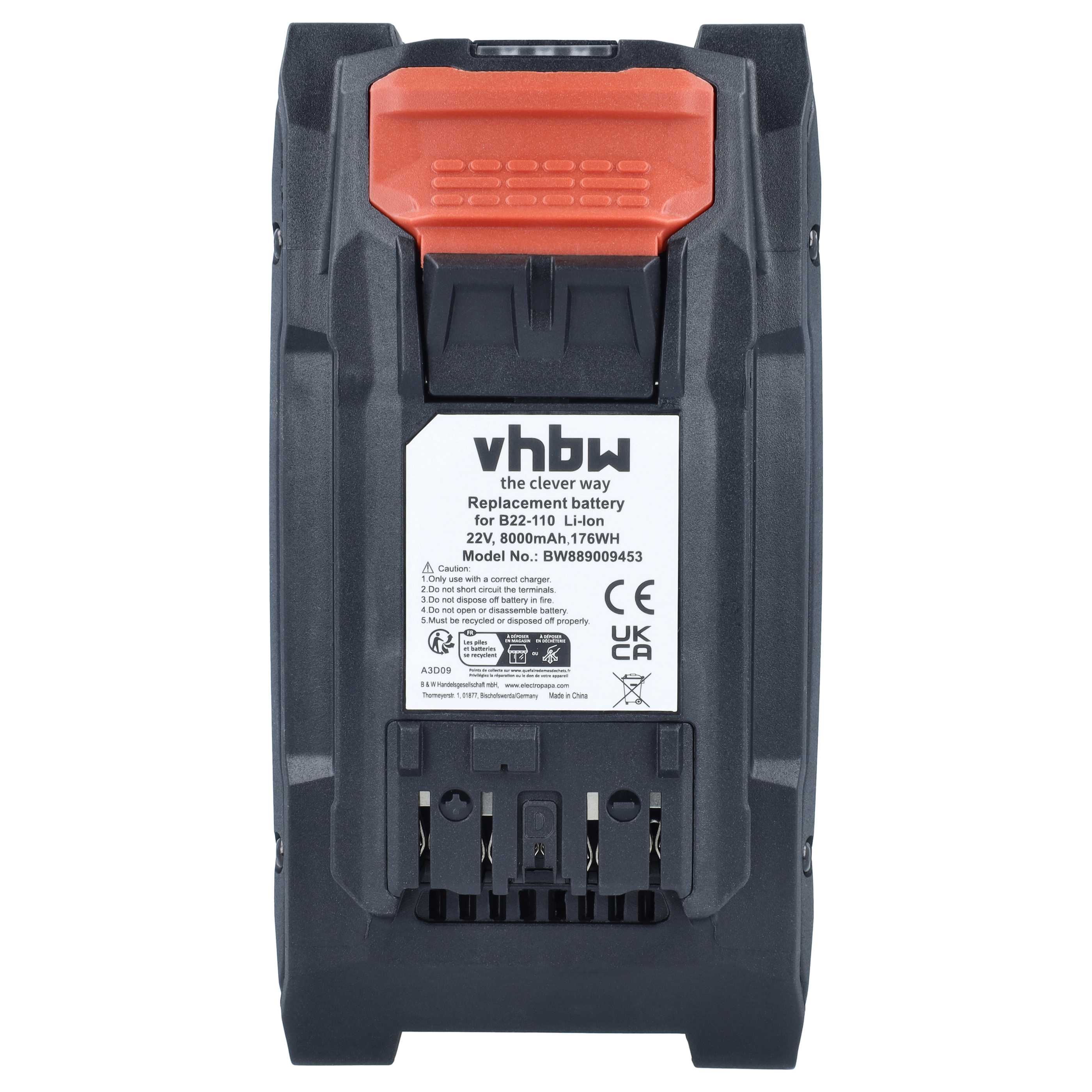 Akku 22V als Ersatz für Hilti B 22-110, B22 - 8Ah, Li-Ion