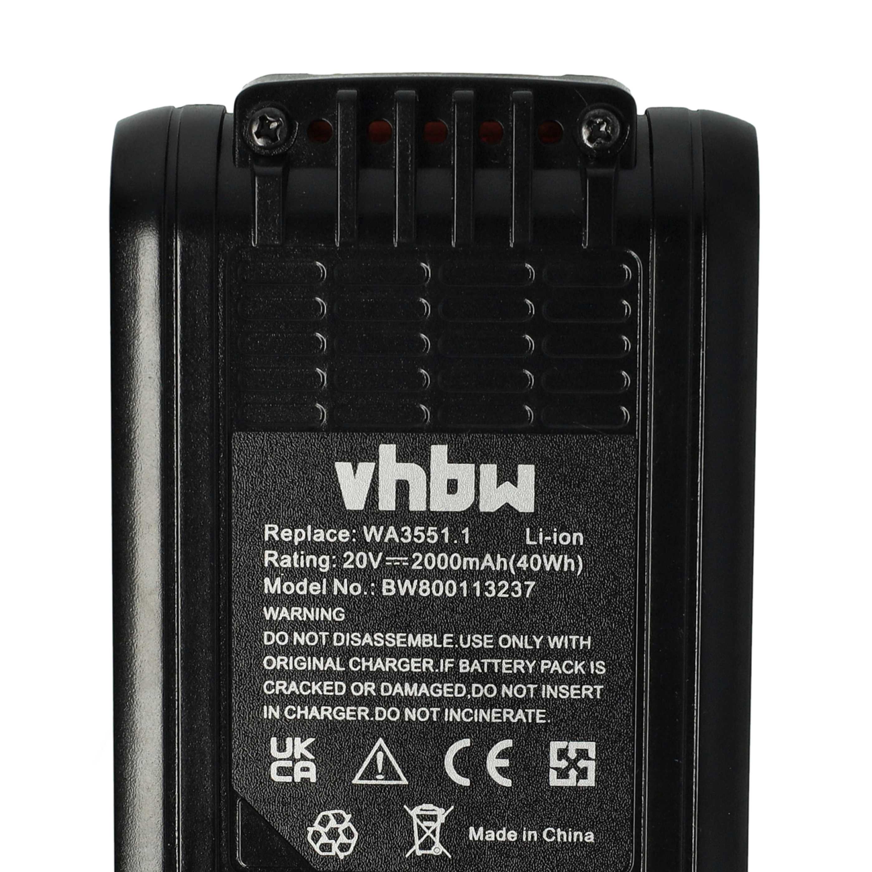 Battery replaces AL-KO 113559, Easy Flex B50, B50 Electric Power Tool - 2000 mAh, 20 V, Li-Ion