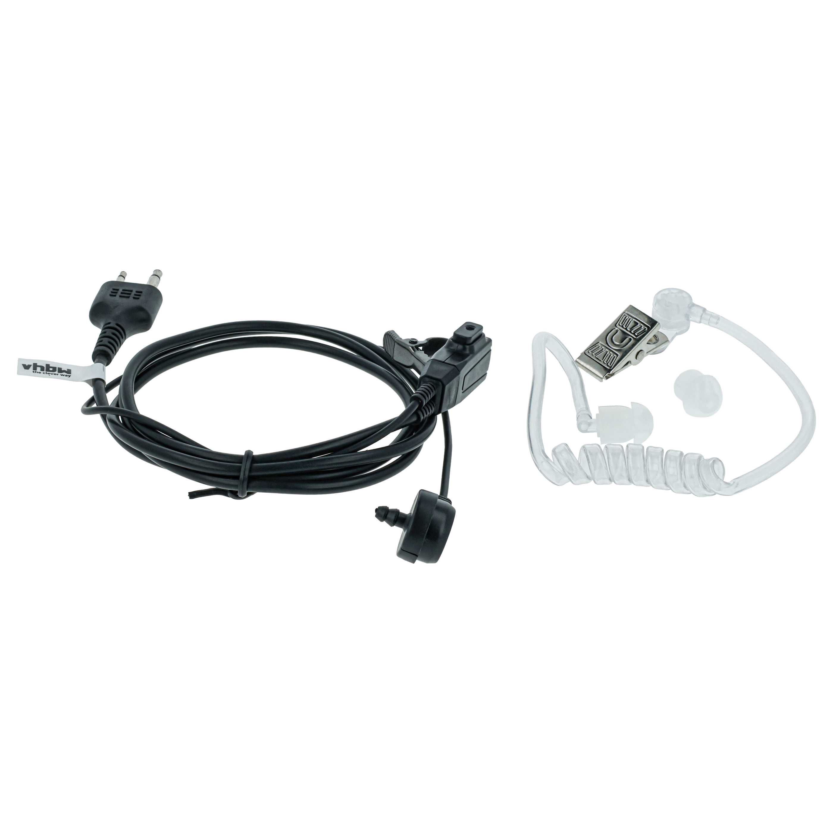 10x Security Radio Headset suitable for Icom IC-24AT - with PTT Microphone + Clip Mount + Phono Cable