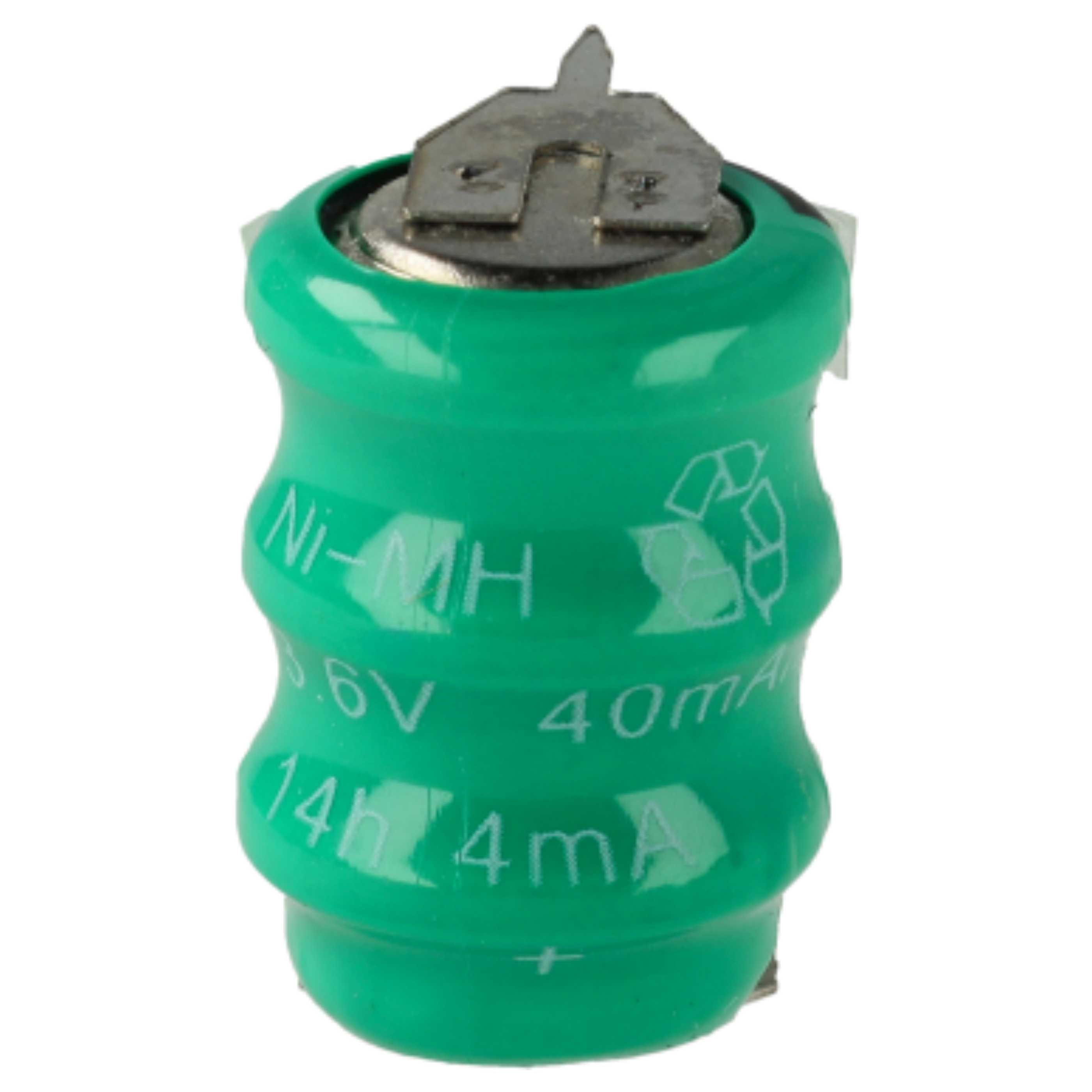 10x Button Cell Battery Type V40H 3 Pins for Model Building Solar Lamps etc. - 40 mAh 3.6 V NiMH