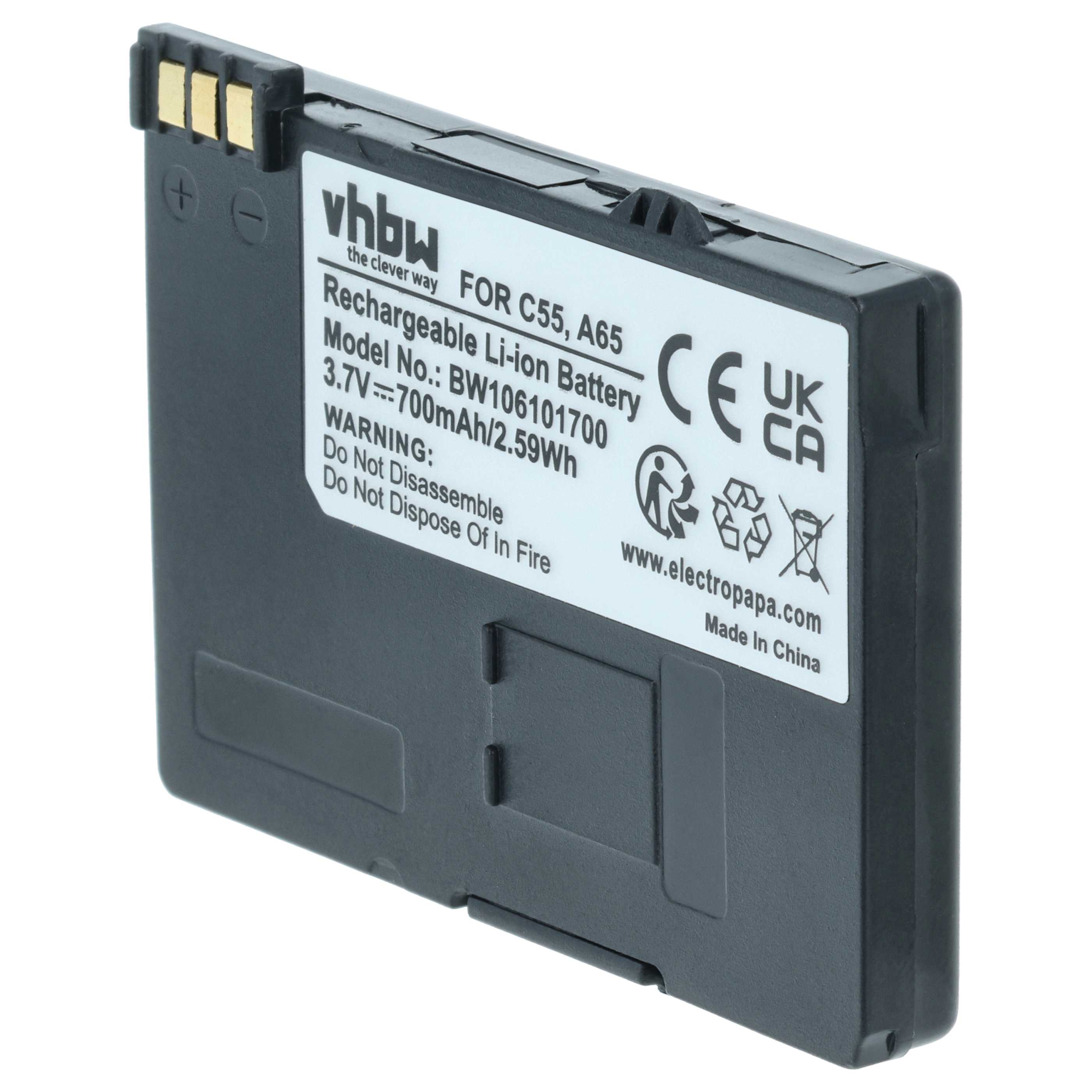 Batterie remplace Siemens EBA-510 pour téléphone Siemens - 700mAh 3,7V Li-ion