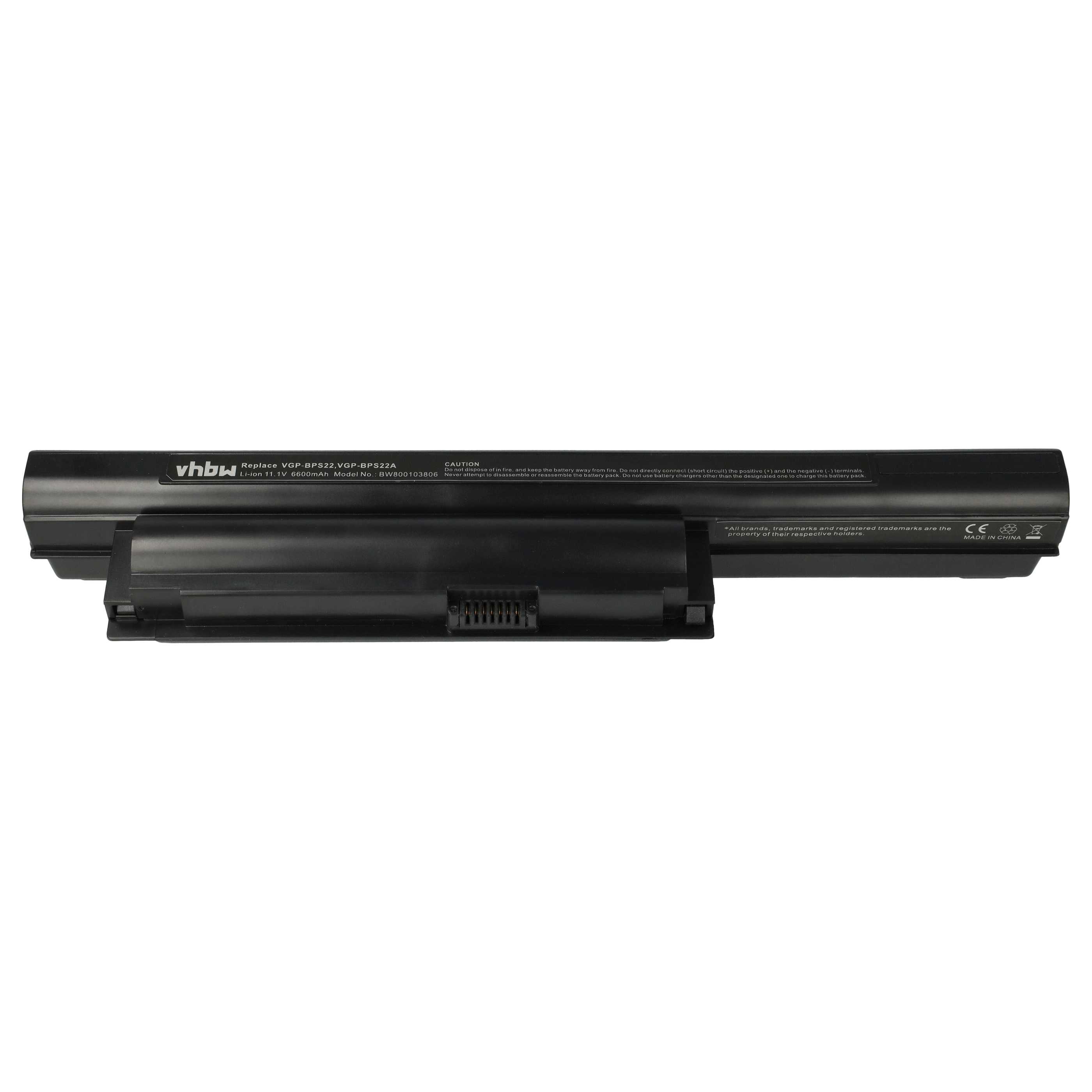 Akumulator do laptopa zamiennik Sony VGP-BPS22/A, VGP-BPL22, VGP-BPS22 - 6600 mAh 11,1 V Li-Ion, czarny