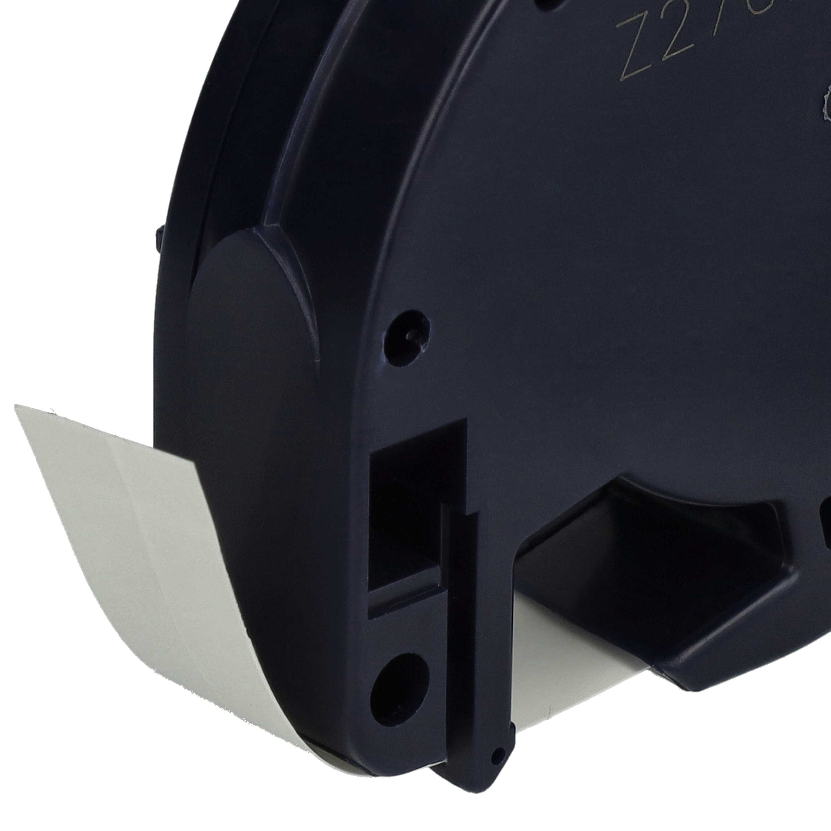 2x Label TapePlastic replaces Dymo S0721660, 91221 - 12 mm Black to White