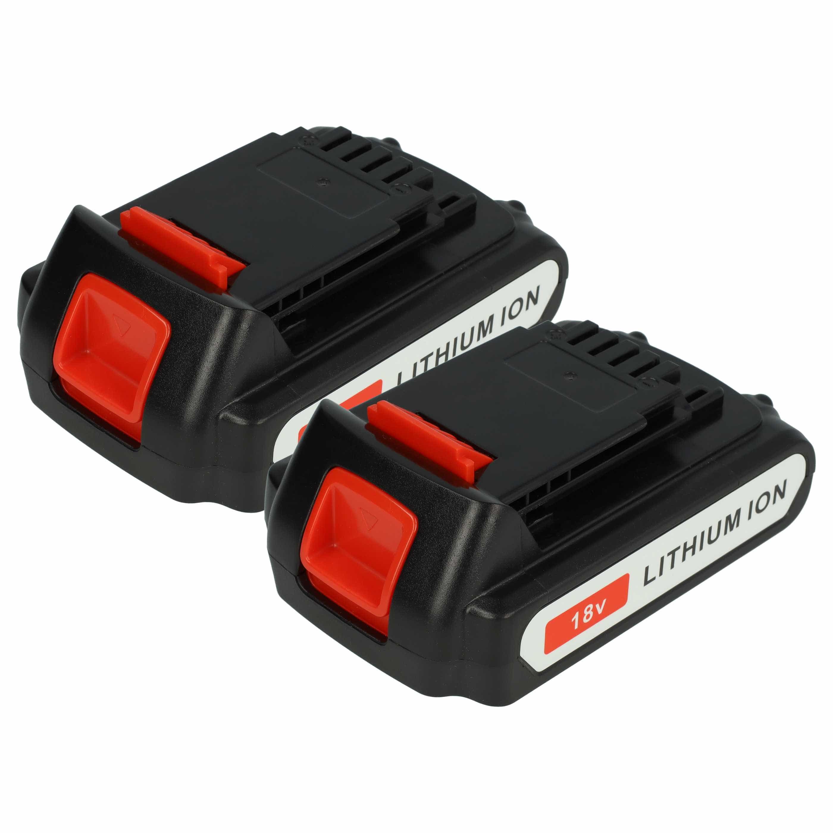 2x Battery replaces Black & Decker BL1318, BL1518, BL1518-XJ Electric Power Tool - 1500 mAh, 18 V, Li-Ion