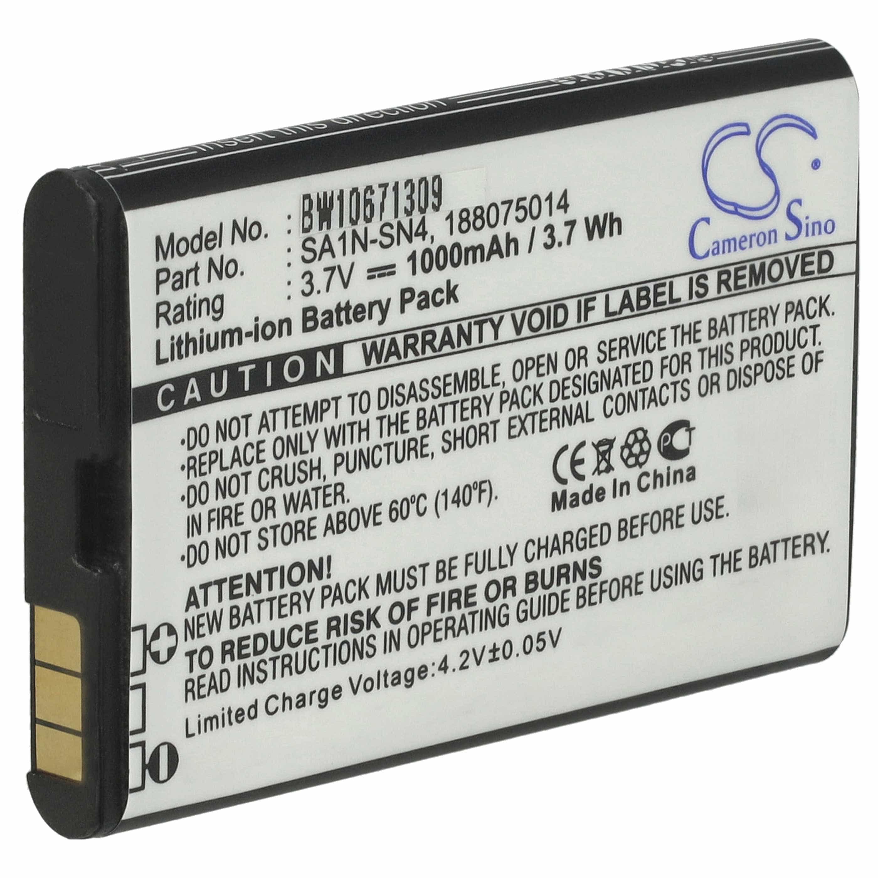 Akumulator do telefonu smartfona zamiennik Sagem SA1M-SN2, 188075014, SA1N-SN4, BA40 - 1000 mAh 3,7 V Li-Ion