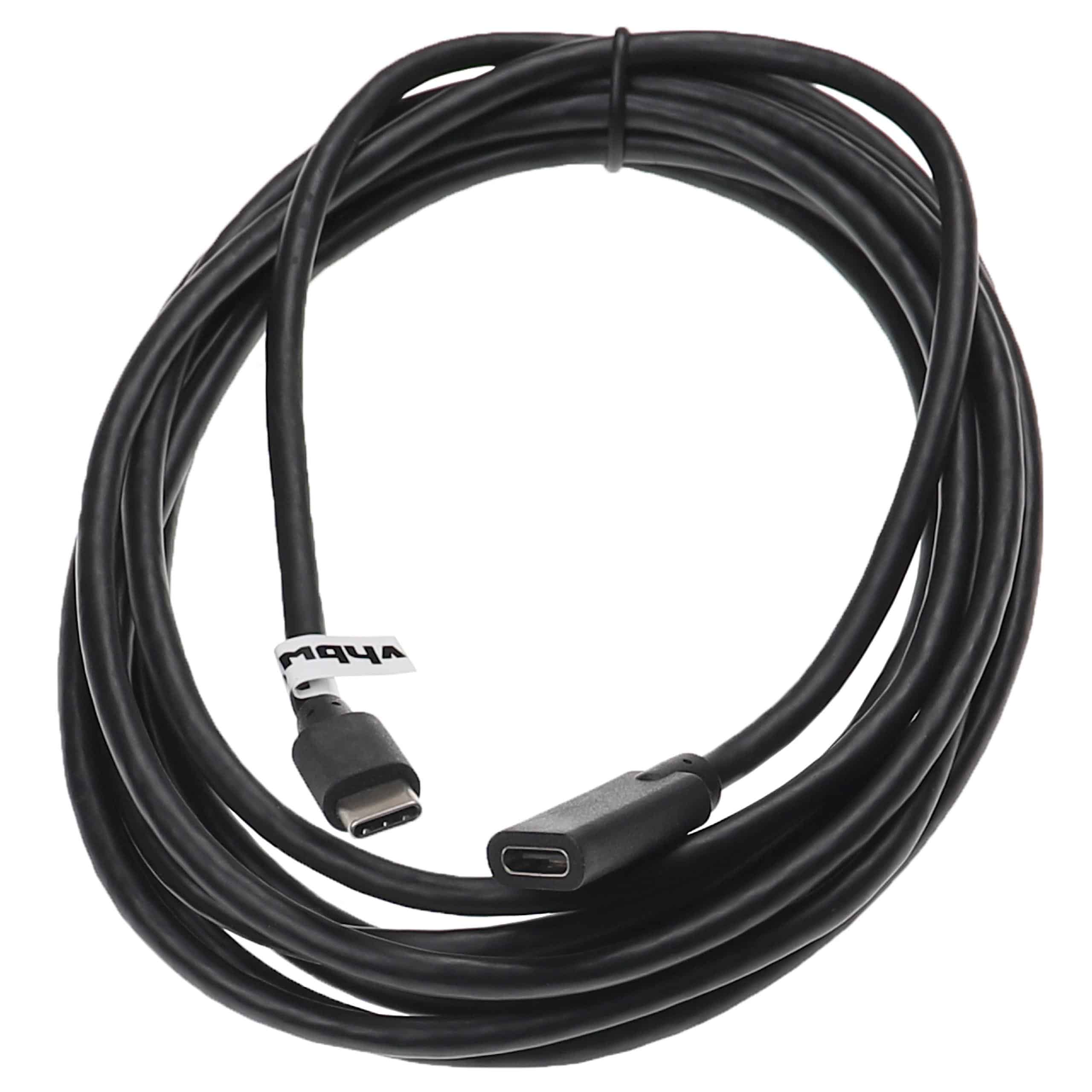 Cable alargador USB-C para diversas tablets, notebooks - 3 m negro, cable USB 3.1 C
