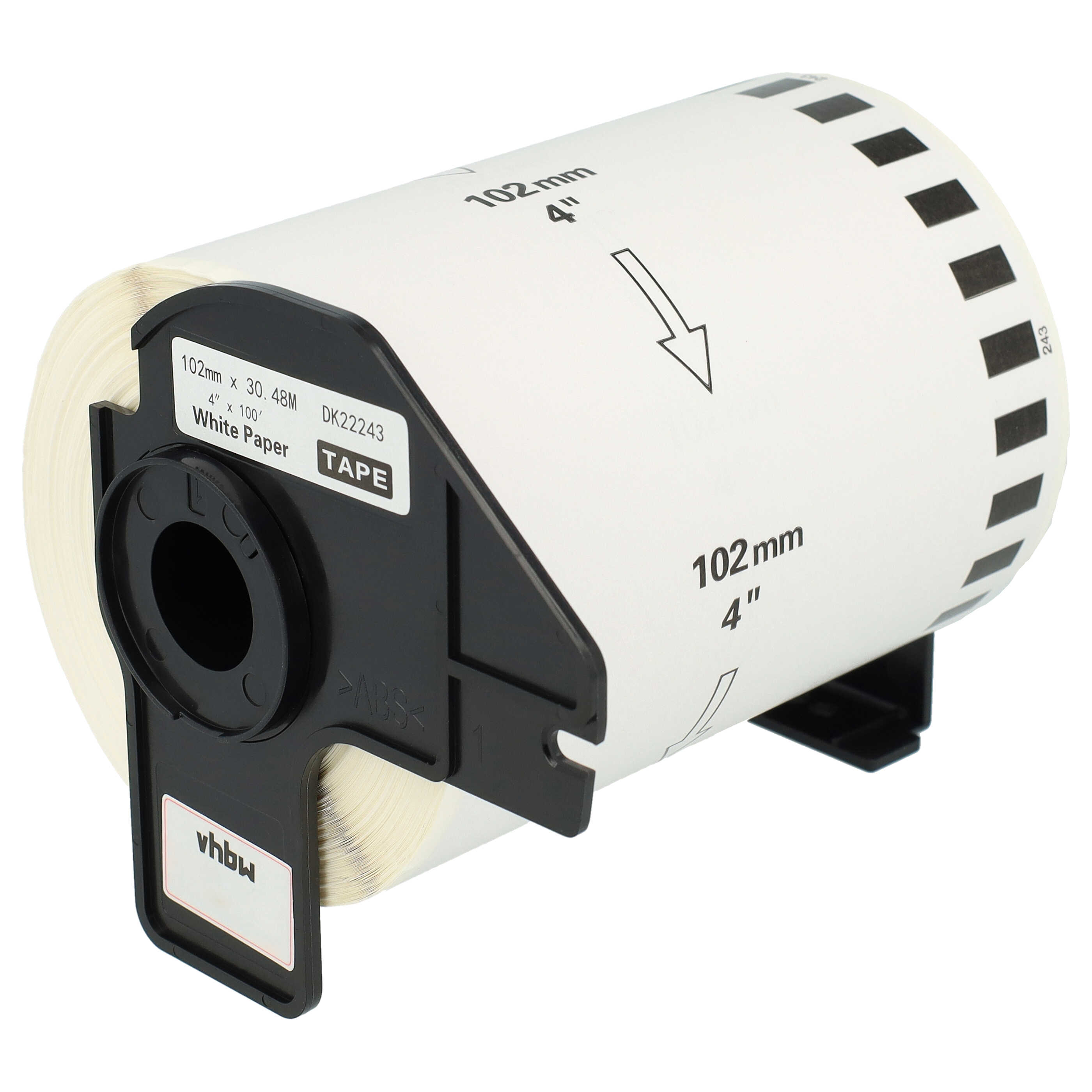 Labels replaces Brother DK-22243 for Labeller - 102 mm x 30.48m + Holder