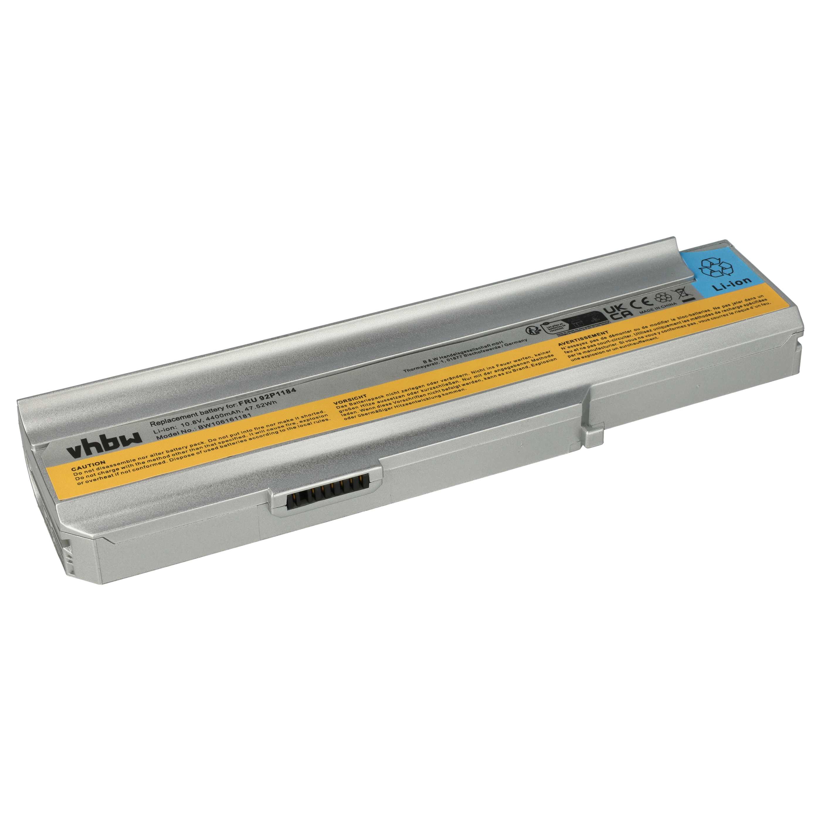 Akumulator do laptopa zamiennik Lenovo ASM 42T5213, 40Y8322, 40Y8315 - 4400 mAh 10,8 V Li-Ion, srebrny