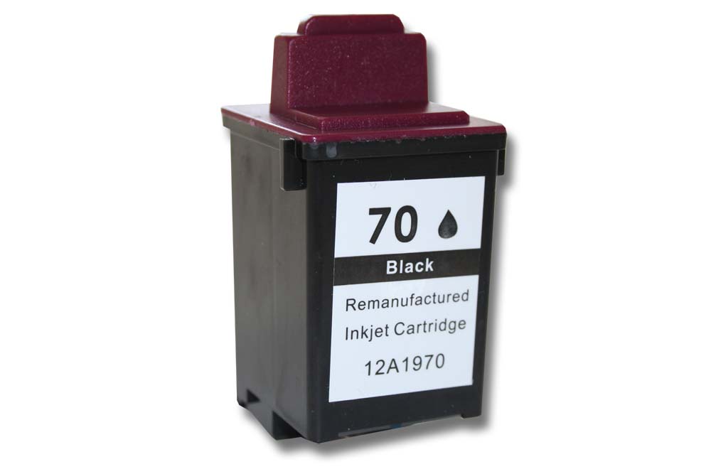 Ink Cartridge as Exchange for Lexmark 12A1970, 12A1975 for Lexmark Printer etc. - Black, Refilled 30 ml