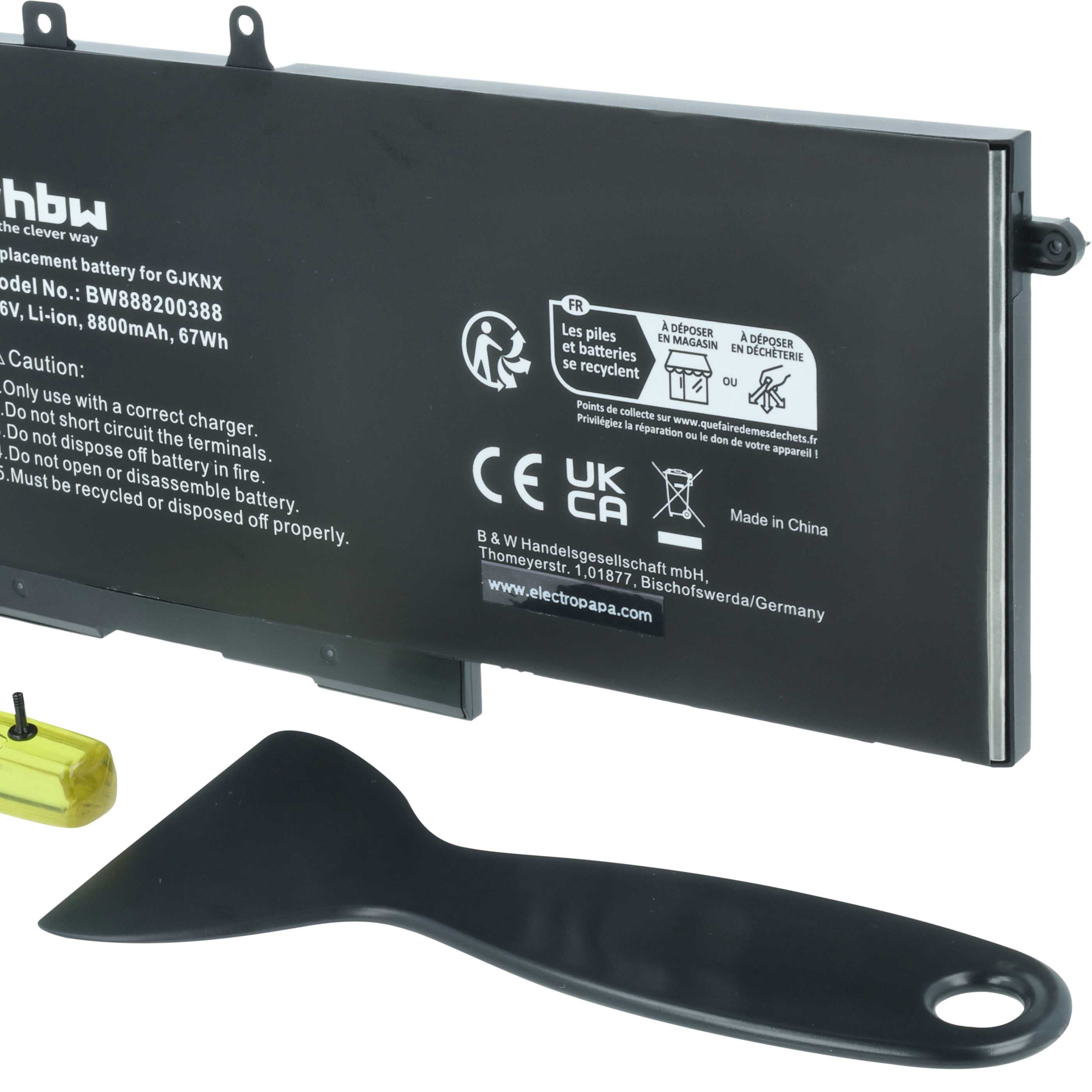 Batteria sostituisce Dell 451-BBZG, 0DY9NT, 3DDDG, 03VC9Y, 00JWGP per notebook - 8800mAh 7,6V Li-Ion nero