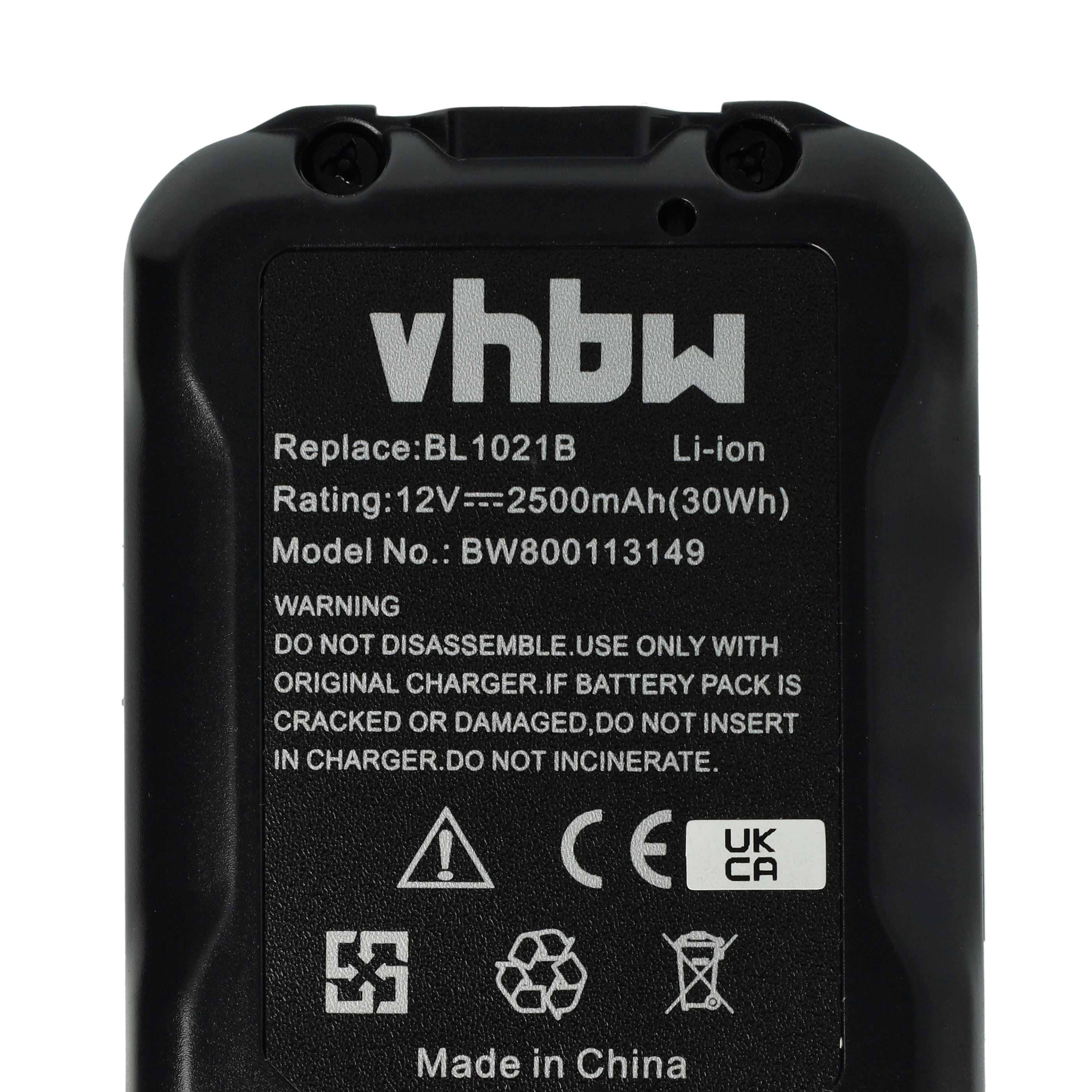 3x Battery replaces Makita 197396-9, 197390-1, 197402, 197394-3 Electric Power Tool - 2500 mAh, 12 V, Li-Ion