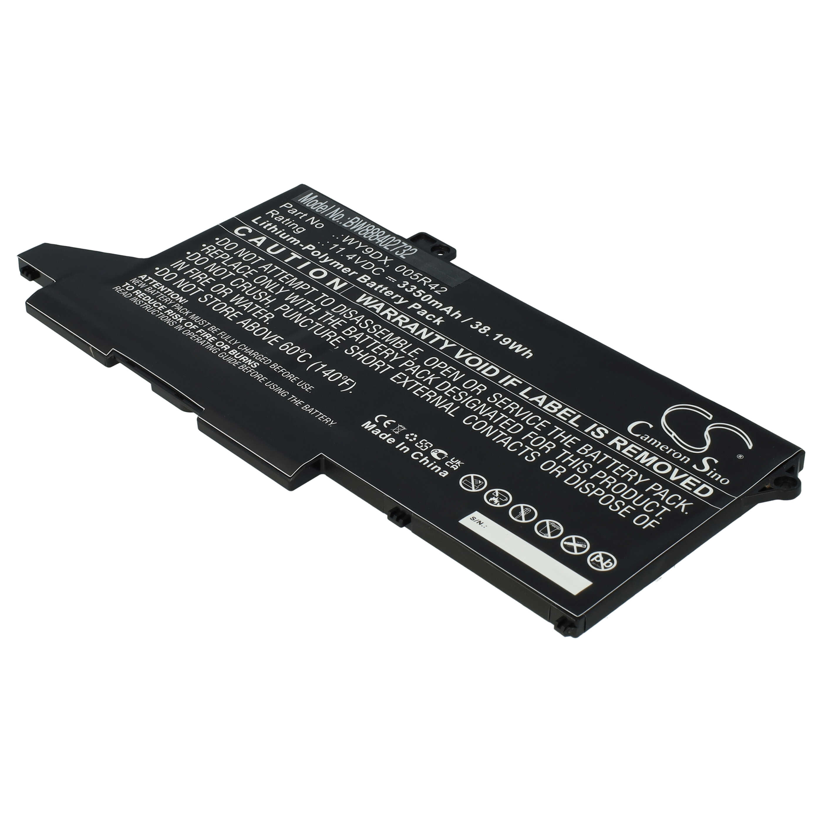 Batería reemplaza Dell 005R42, WY9DX para notebook Dell - 3350 mAh 11,4 V Li-poli