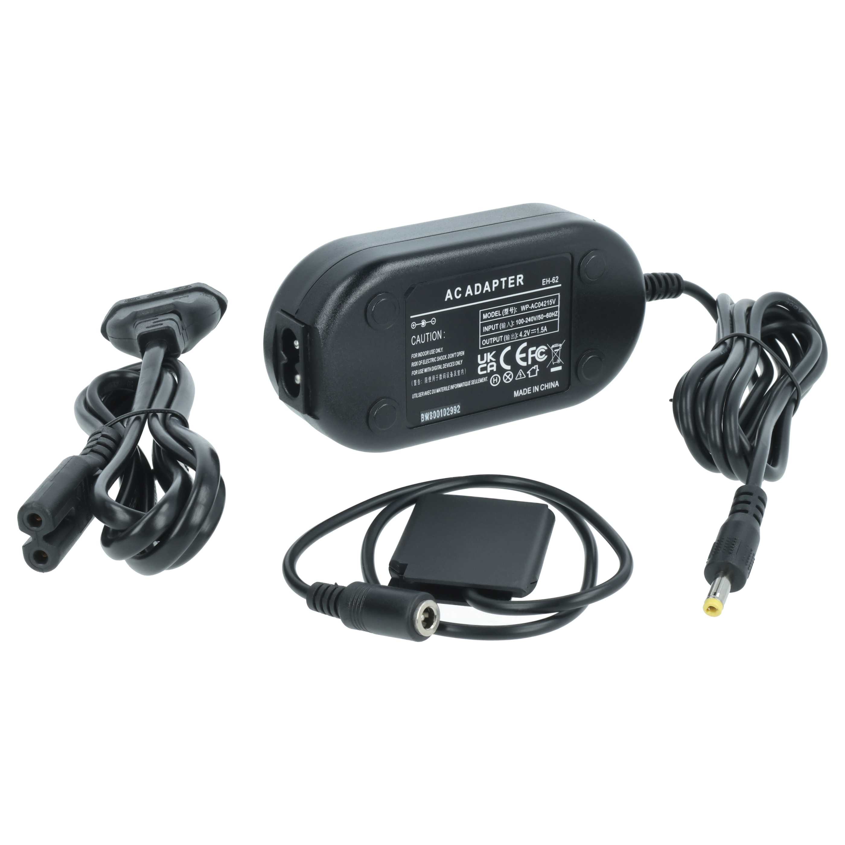 Power Supply replaces EH-62G EH62 EH-62 EH62G for Nikon Camera + DC Coupler as Nikon - 2 m, 4.2 V 1.5 A