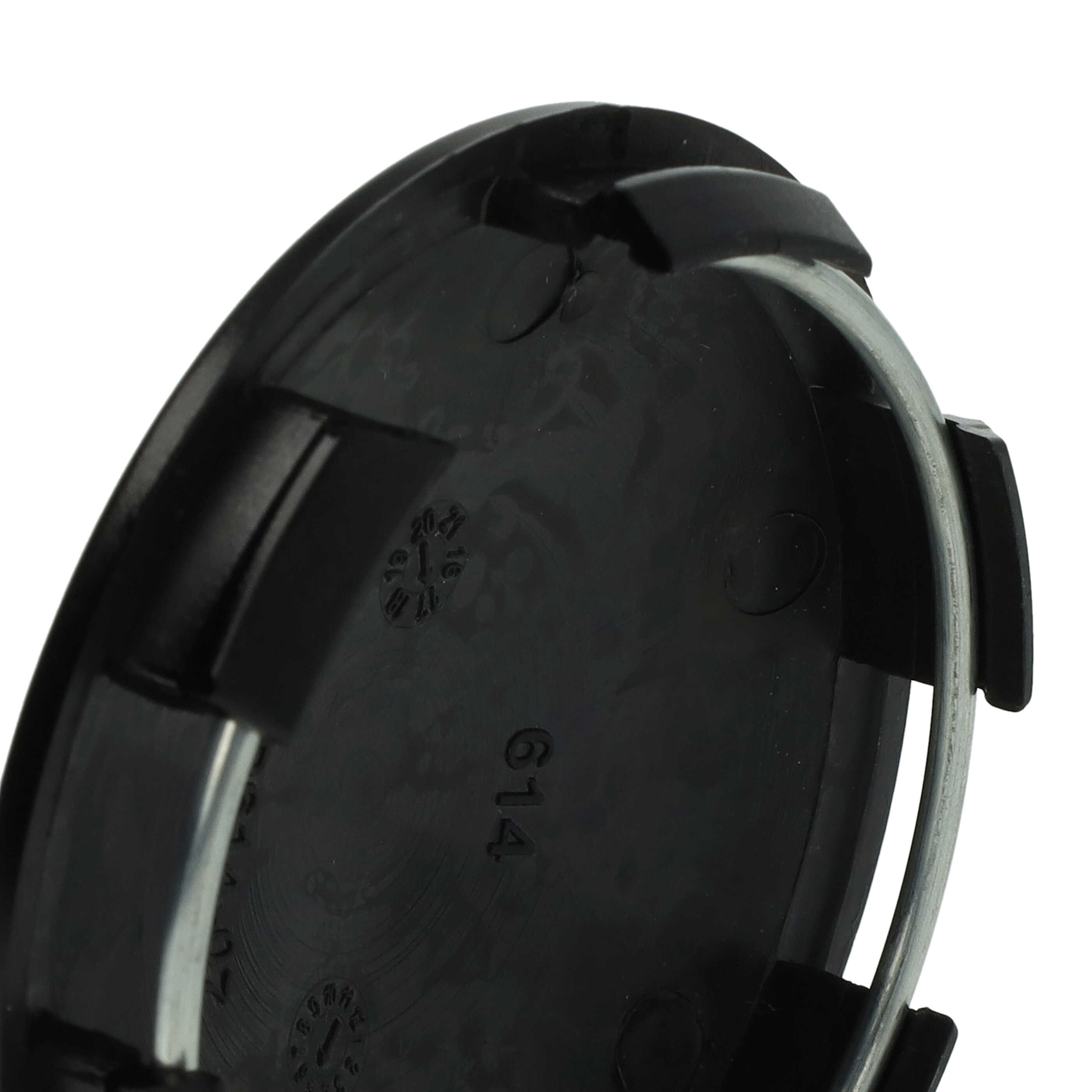 vhbw 4x tapacubos compatible con Alutec coches, autos - Tapa ruedas, 64 mm negro, plástico