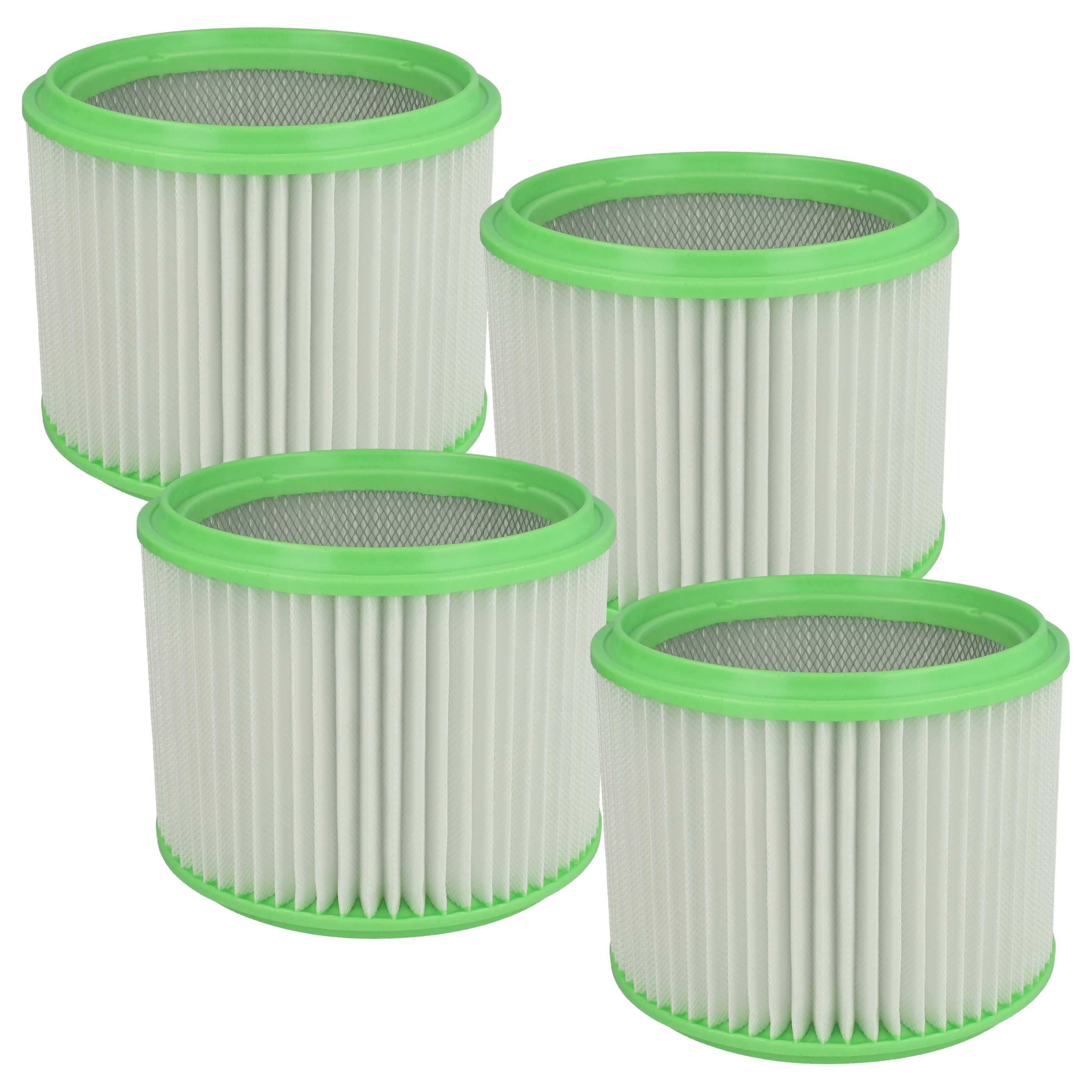 4x Filtercartridge filter replaces Makita 413525 for Gisowatt Vacuum Cleaner, white / green