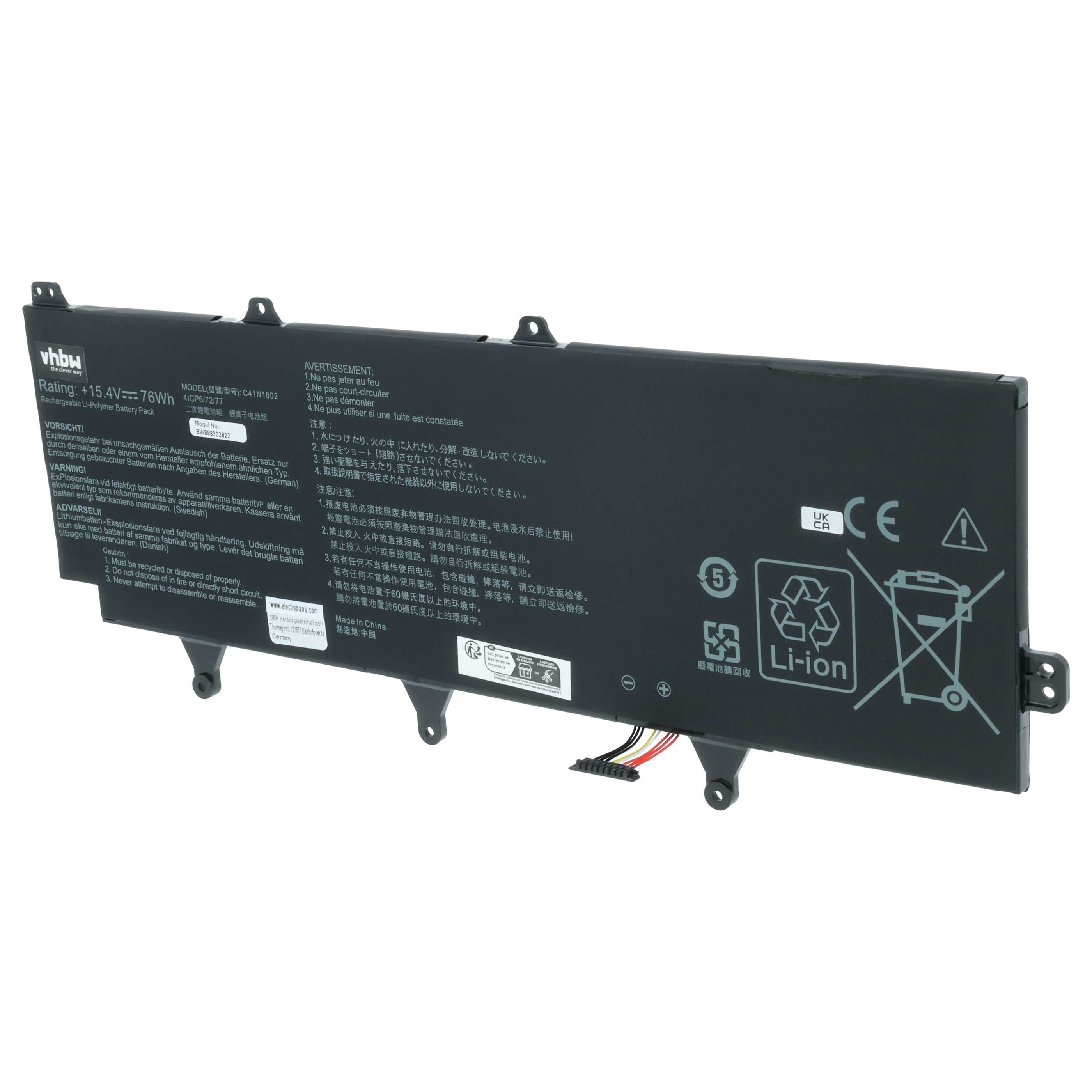 Akumulator do laptopa zamiennik Asus 0B200-03140100, C41N1802 - 4850 mAh 15,4 V LiPo