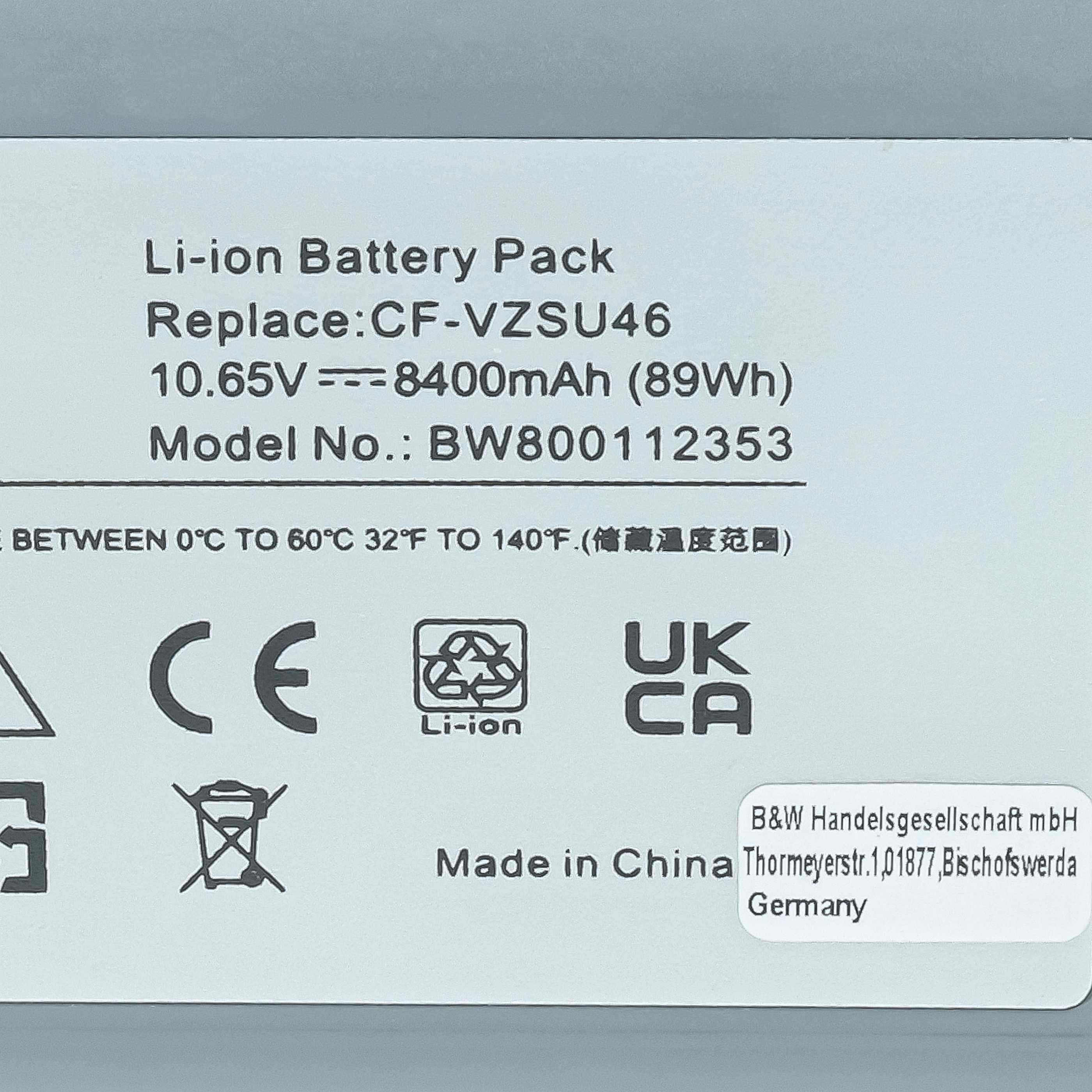 Akumulator do laptopa zamiennik Panasonic CF-VZSU1430U, CF-VZSU46, CF-VZSU46AU - 8400 mAh 10,65 V Li-Ion