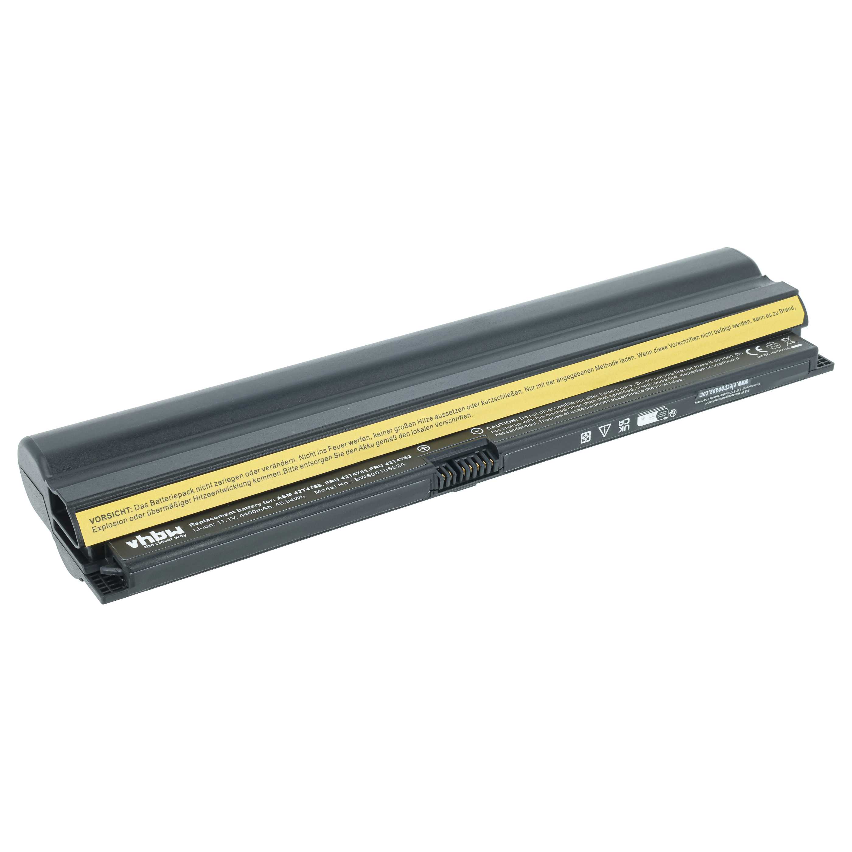 Batterie remplace Lenovo 0A36278, 42T4783, 42T4781 pour ordinateur portable Lenovo- 4400mAh 11,1V Li-ion, noir