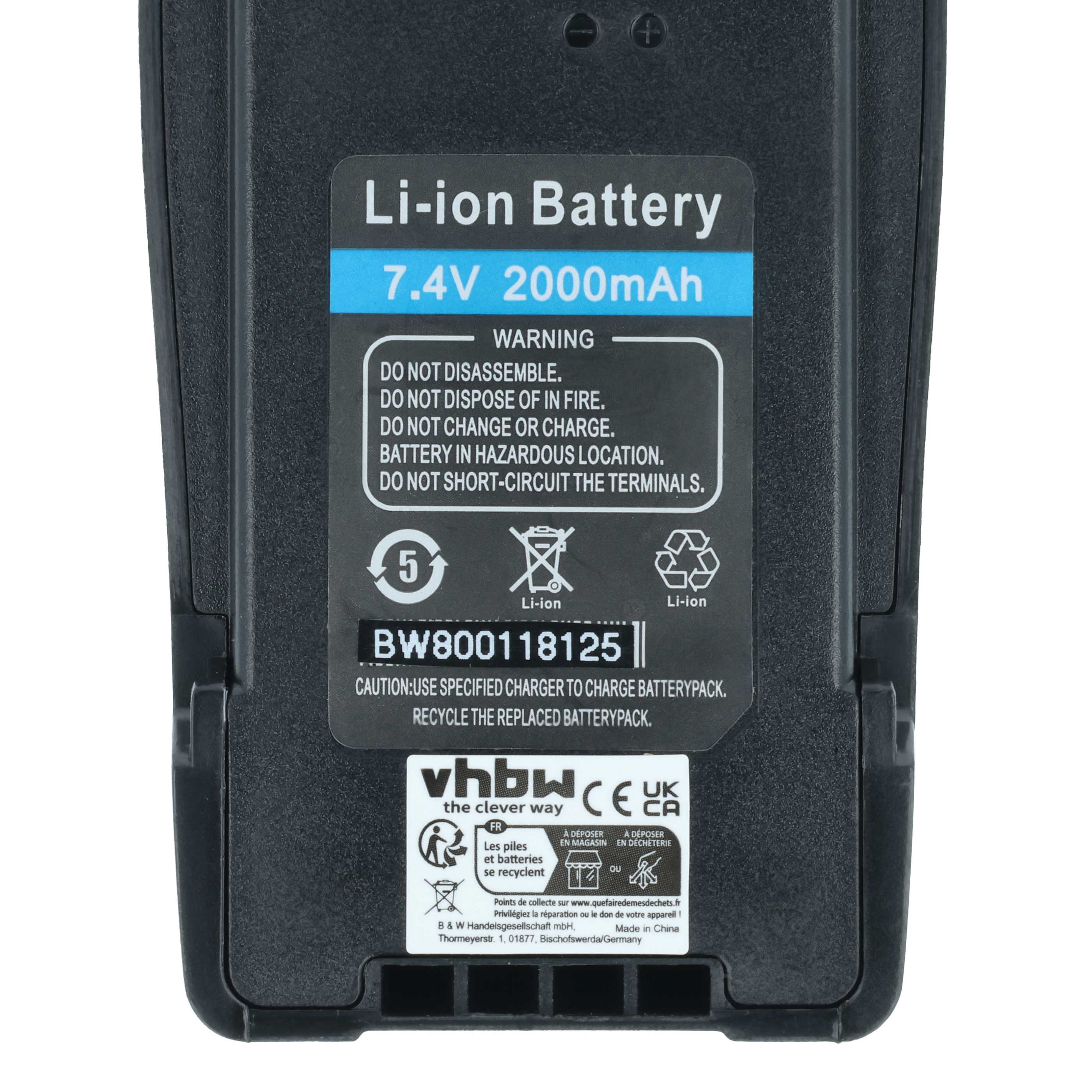 Radio 2x Battery replaces Baofeng BL-6 - 2000 mAh 7.4 V Li-Ion
