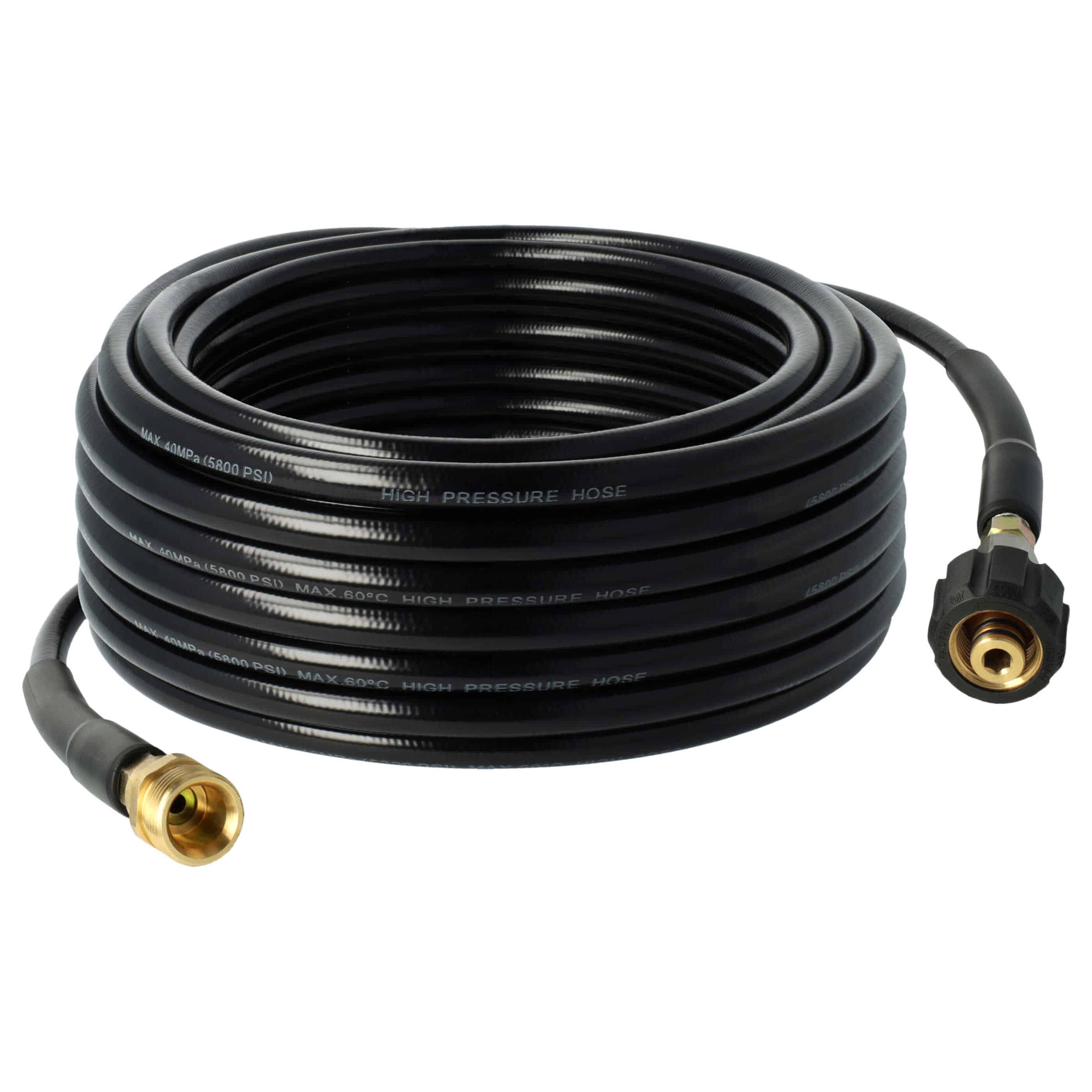 vhbw 20 m Extension Hose High-Pressure Cleaner with M22 x 1.5 Threaded Connection Black
