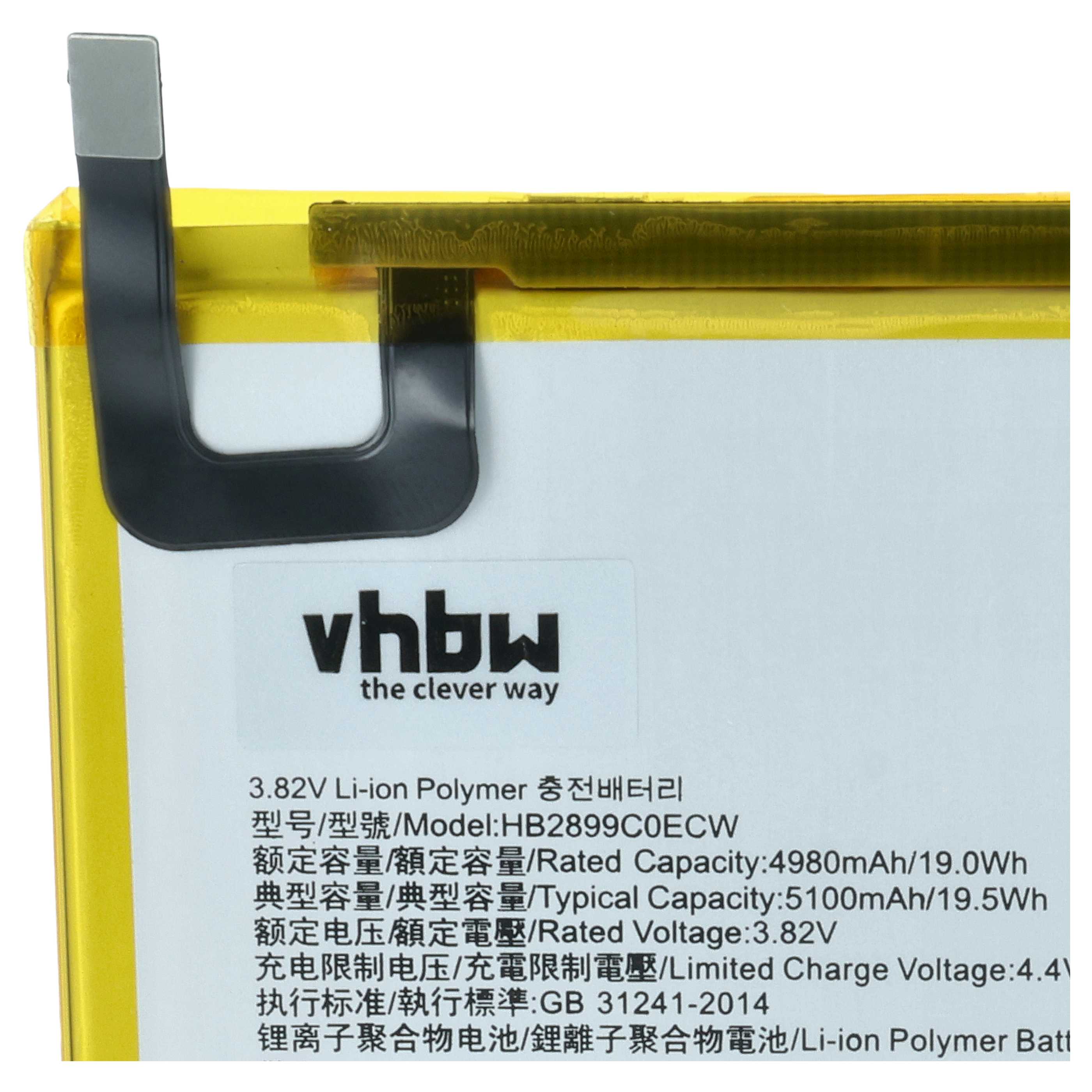 Tablet Battery replaces Huawei HB2899C0ECW - 5100 mAh 3.82 V Li-polymer