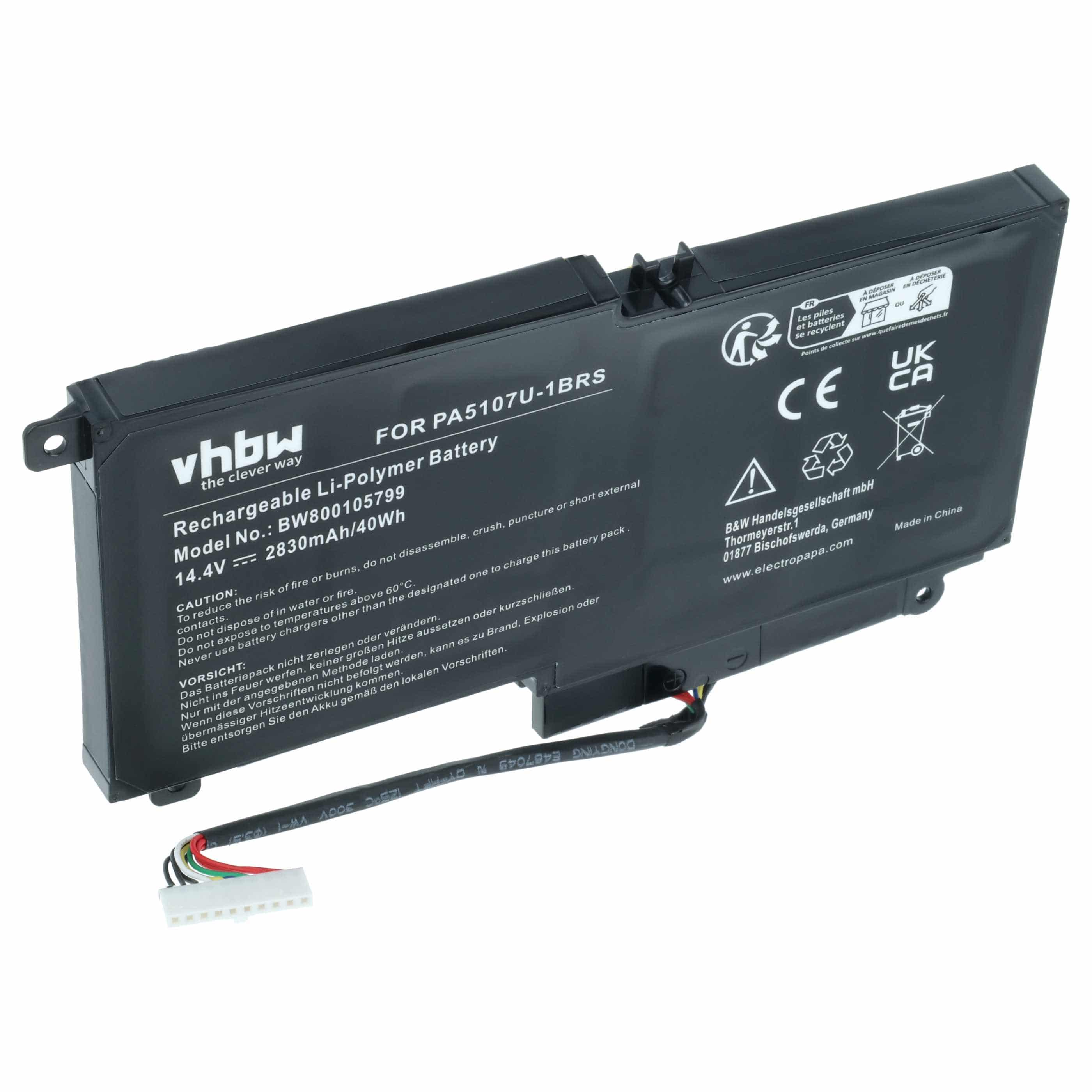 Akumulator do laptopa zamiennik Toshiba 7D013201M, 7D227747S, 4ICP9/39/65-1 - 2830 mAh 14,4 V Li-Ion