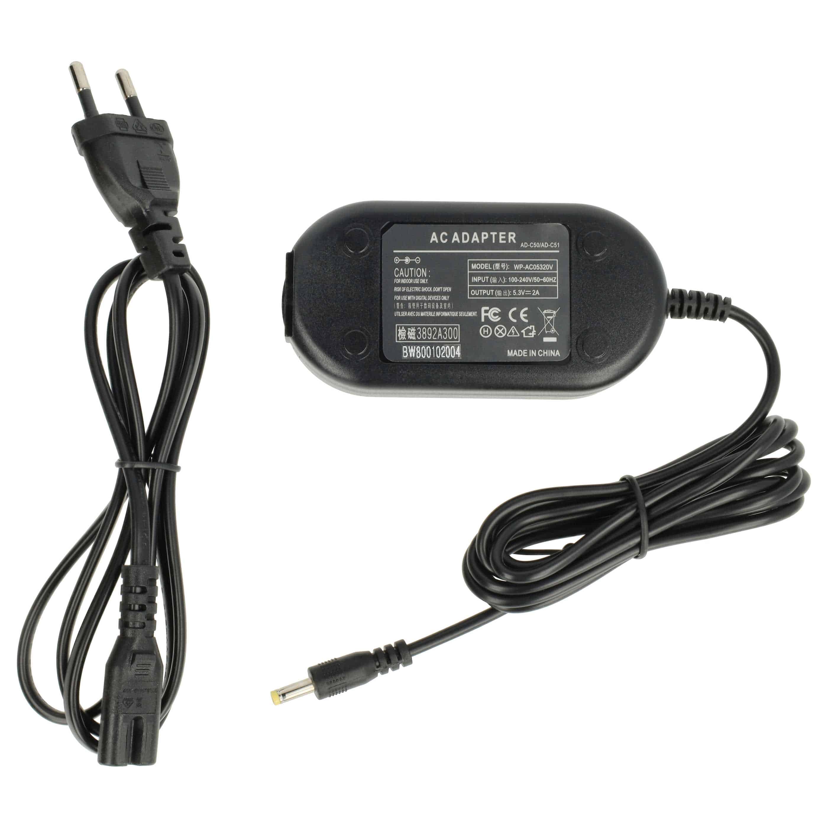 Power Supply replaces AC-C50J AD-C50 AD-C50J AD-C51J AD-C52 AD-C51 AD-C51G for Camera - 2 m, 5.3 V 2.0 A