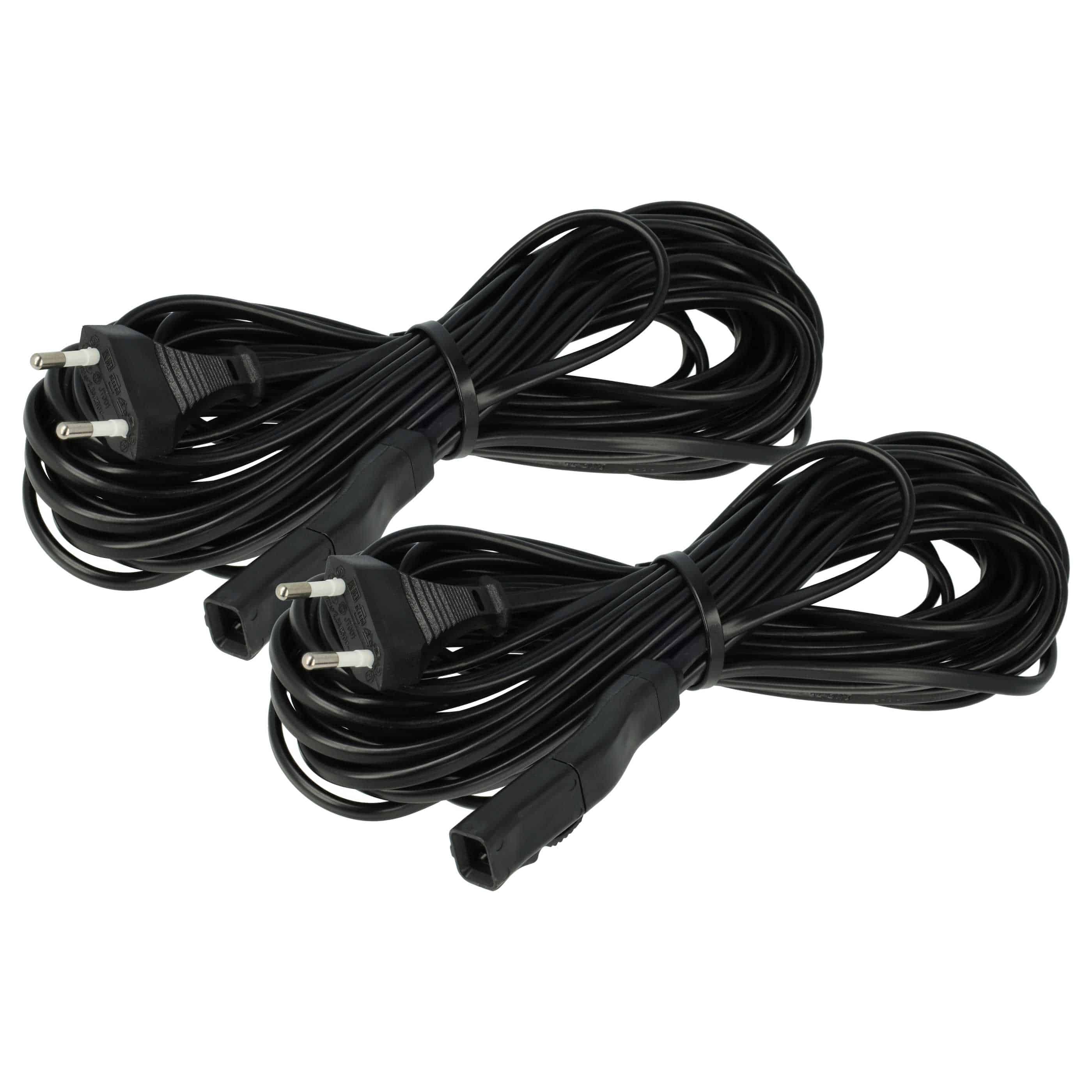 2x Power Cable suitable for Vorwerk Kobold 200, VK 200 Vacuum Cleaner etc. - 10 m Cable