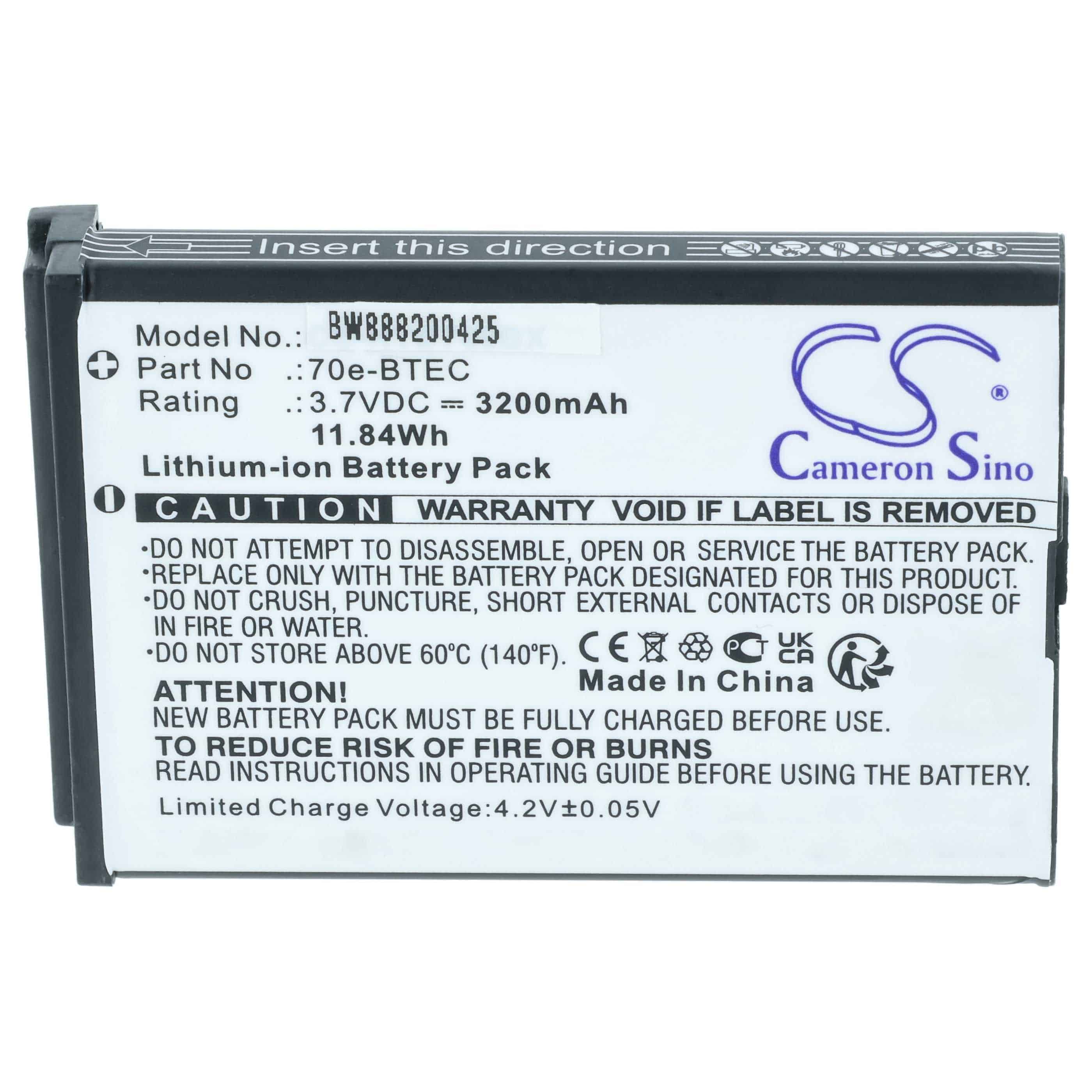 Handheld Computer 5x Battery replaces Honeywell 60S-BATT-1, 70e-BTEC, BAT-EXTENDED-01 - 3200mAh, 3.7V