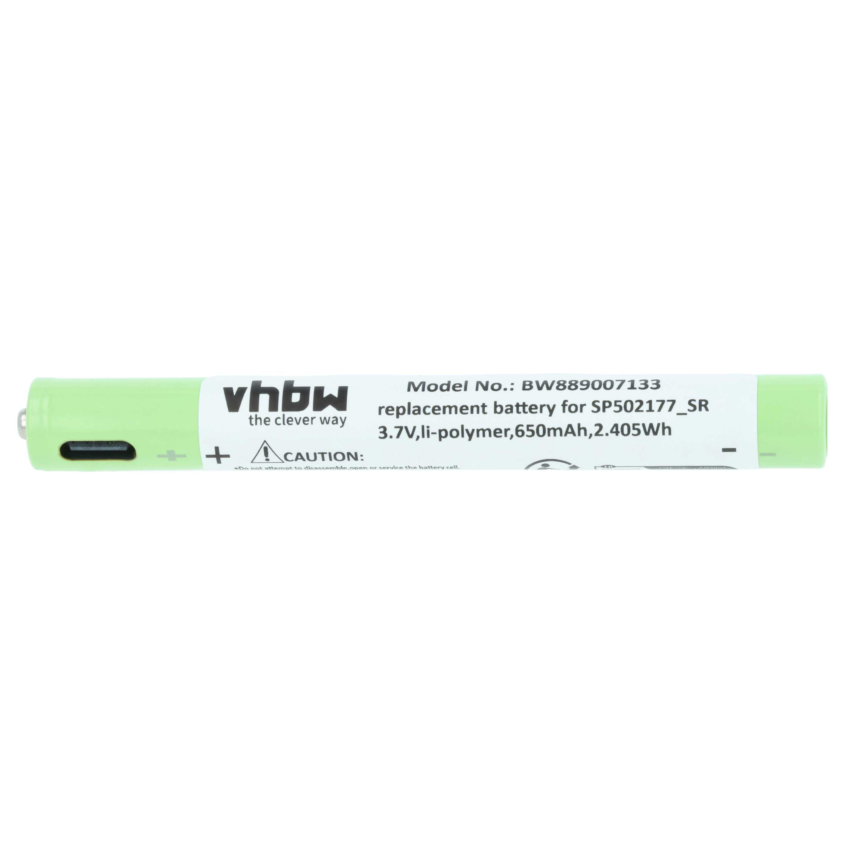 Batería reemplaza Ledlenser SP502177_SR para linterna (650 mAh, 3,7 V, Li-Polímero)