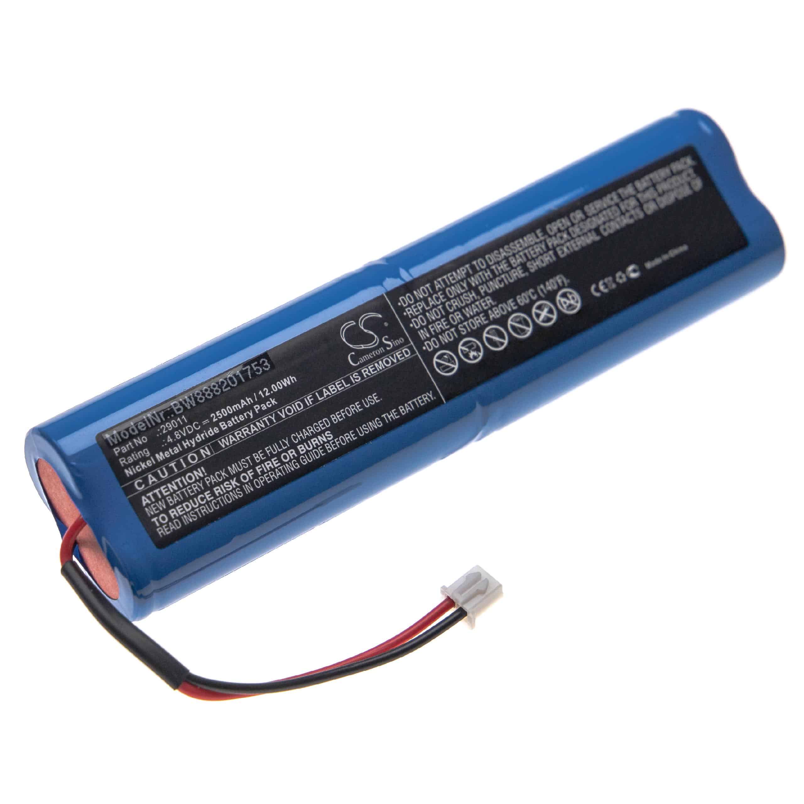 Batterie remplace HAZET 29011 pour lampe de poche - 2500mAh 4,8V NiMH