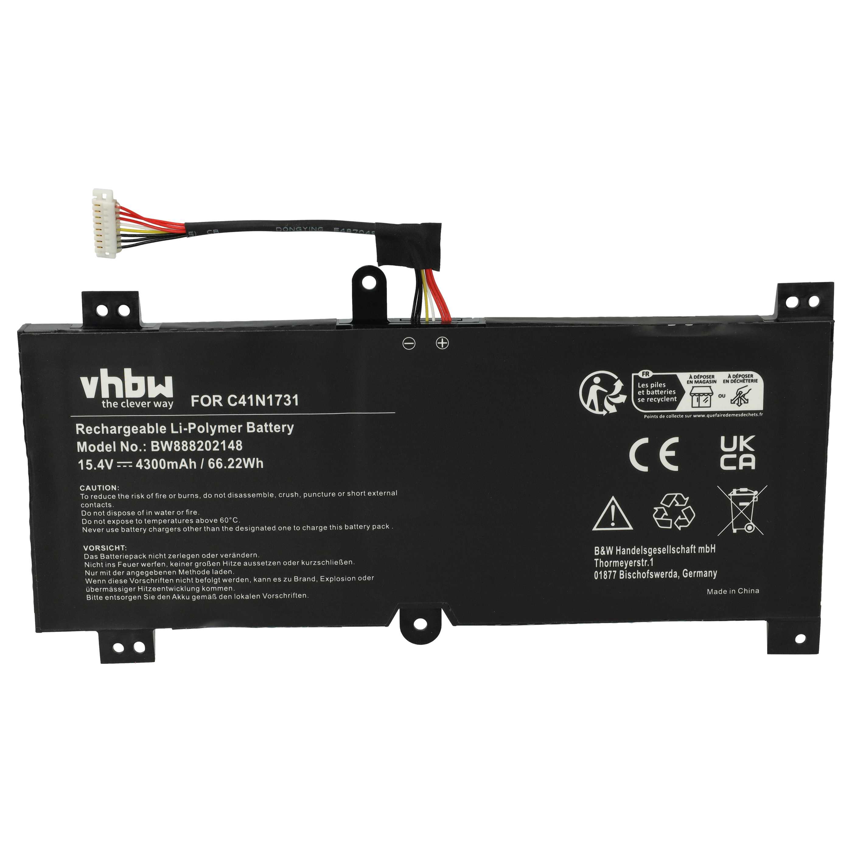 Akumulator do laptopa zamiennik Asus 0B200-02940000, C41N1731 - 4300 mAh 15,4 V LiPo