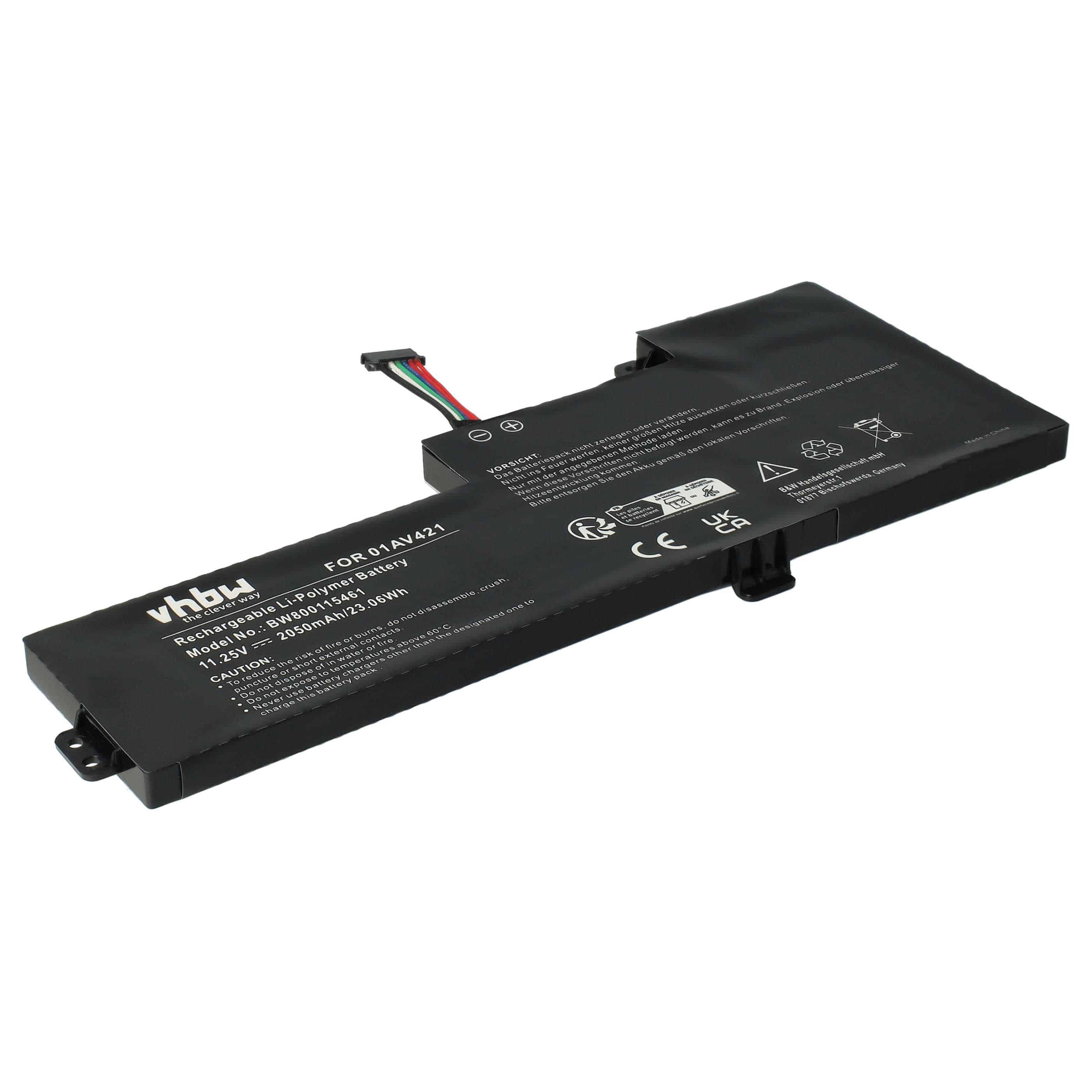 Notebook-Akku als Ersatz für Lenovo SB10K97576, 01AV420, 01AV419, 01AV489, 01AV421 - 2050mAh 11,25V Li-Polymer