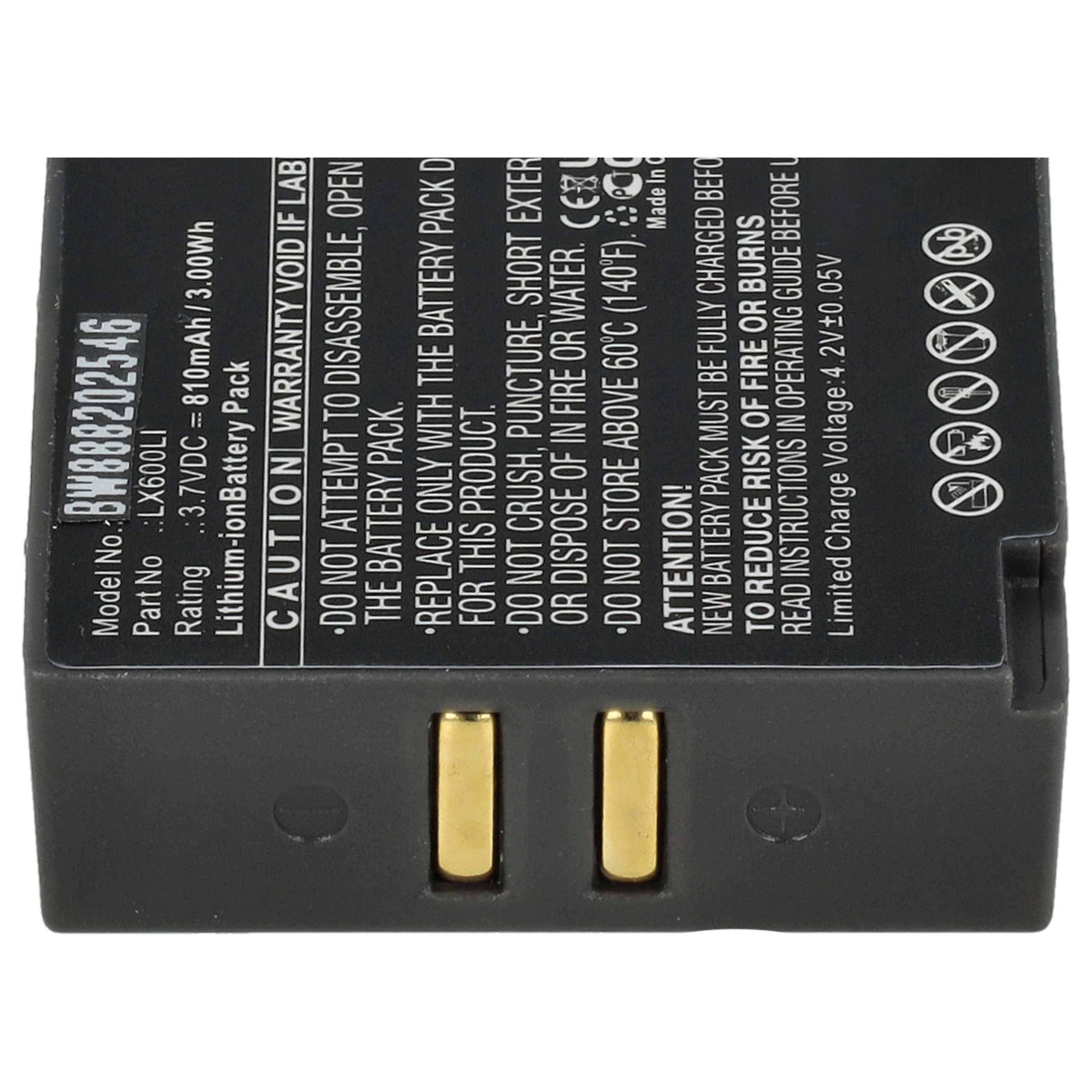 Batteria sostituisce Eartec LX600LI per auricolari cuffie - 810mAh 3,7V Li-Ion