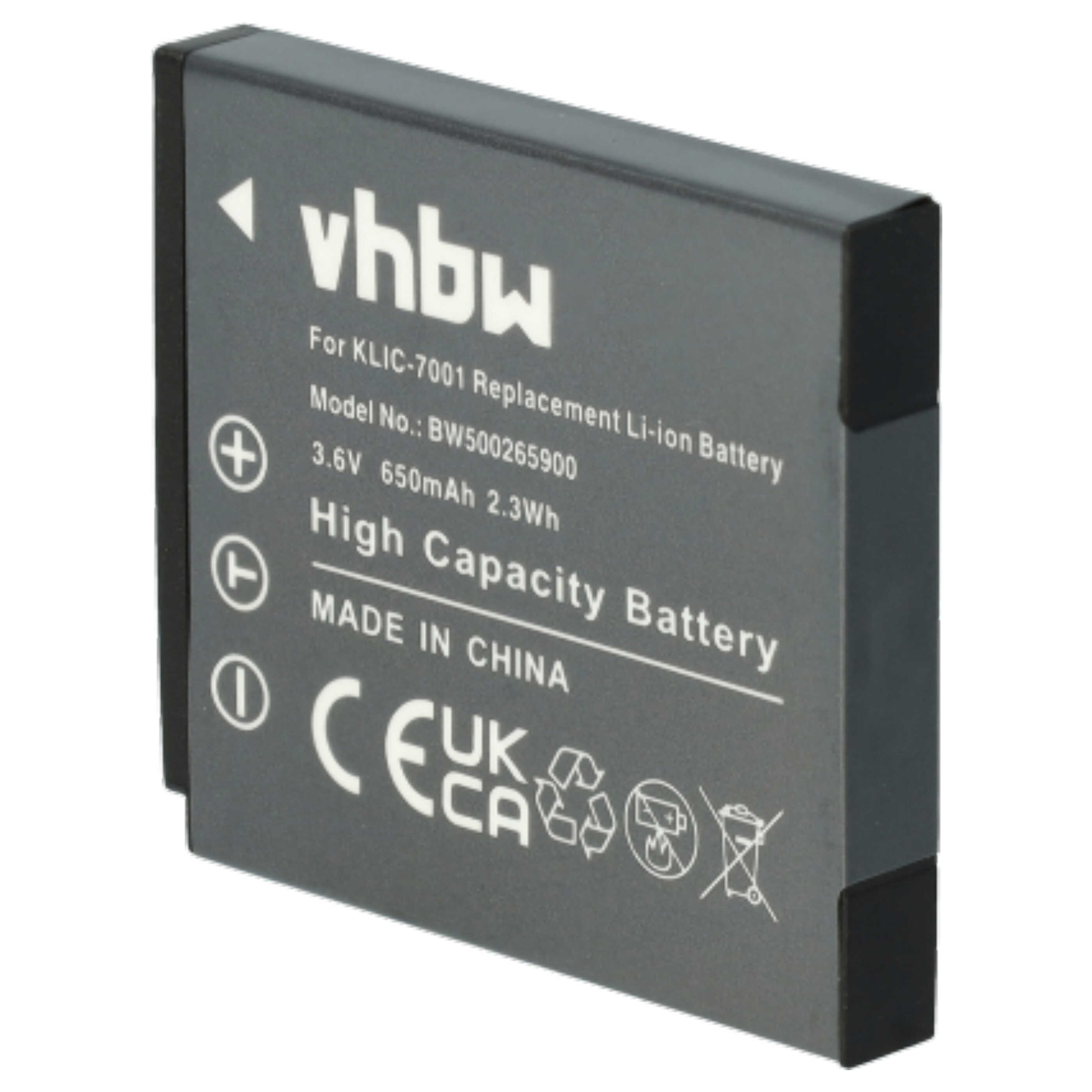 3x Battery replaces BenQ DLi-213 - 650mAh, 3.6V, Li-Ion